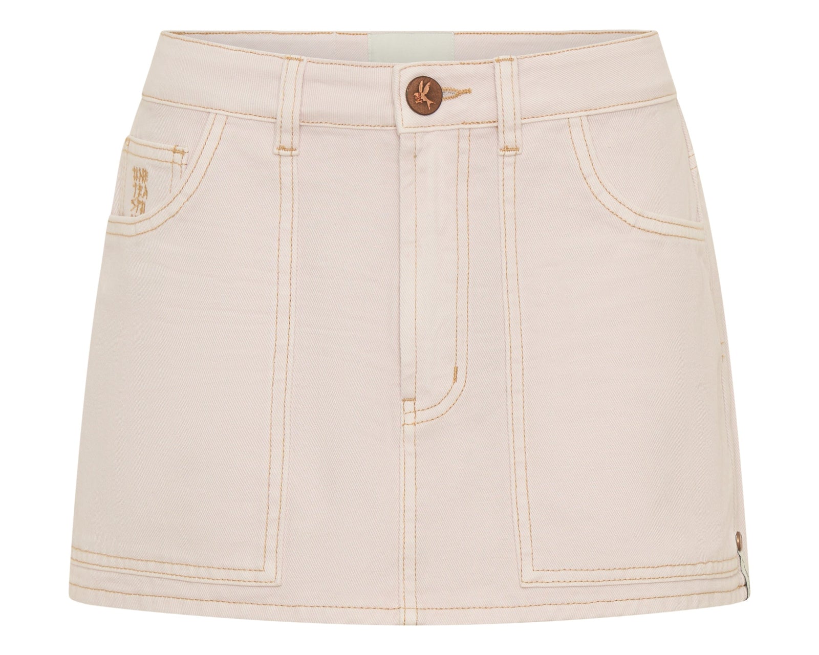 Fiasco Low Waist Utility Micro Mini Denim Skirt - Pink Tint