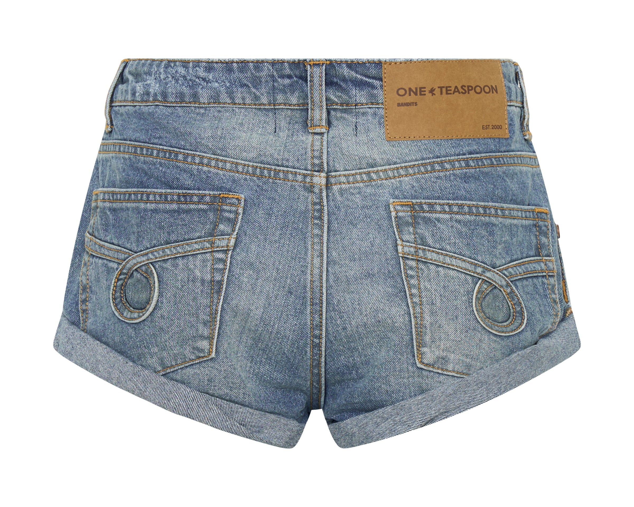 Bandits Low Waist Denim Shorts - Hoodlum Blue
