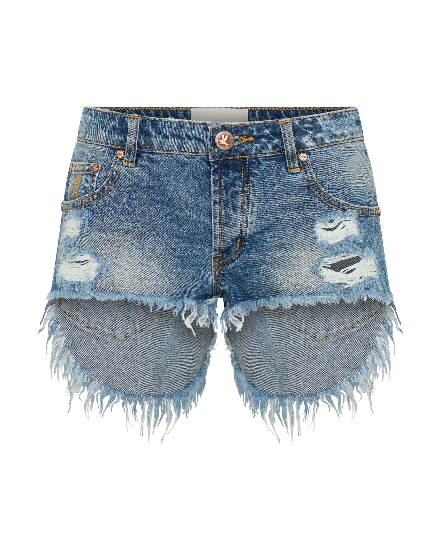 Women's Clothing Bonitas Low Waist Denim Shorts - Hoodlum Blue