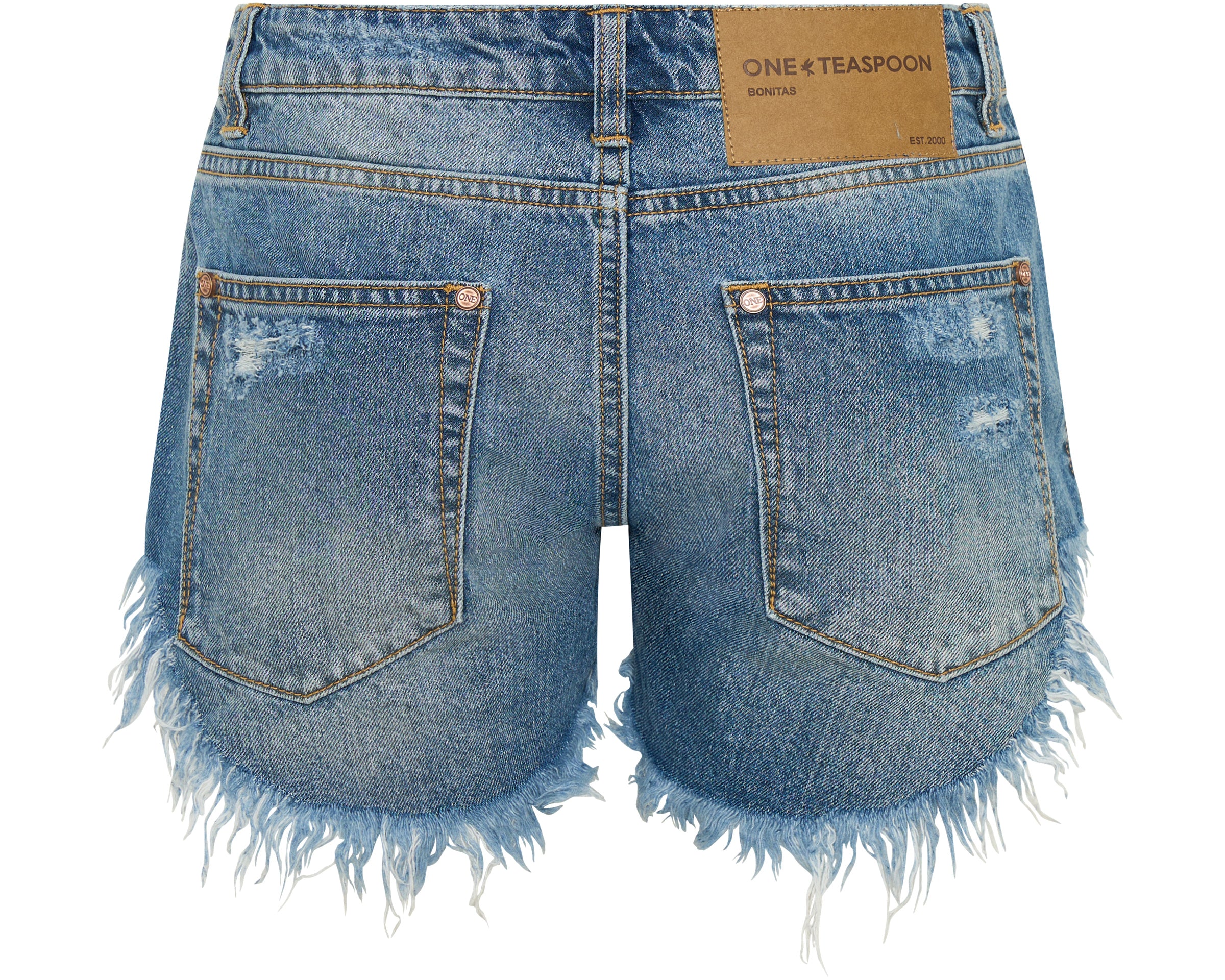 Bonitas Low Waist Denim Shorts - Hoodlum Blue