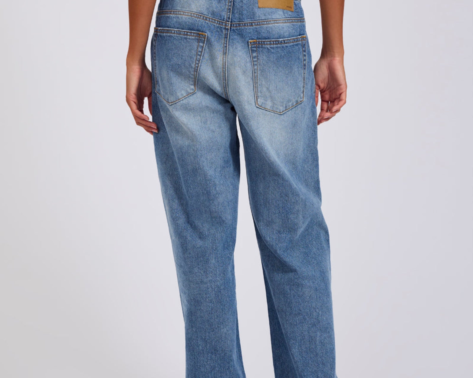 Roadhouse Mid Waist Wide Leg Drawstring Denim Jean - Hoodlum Blue