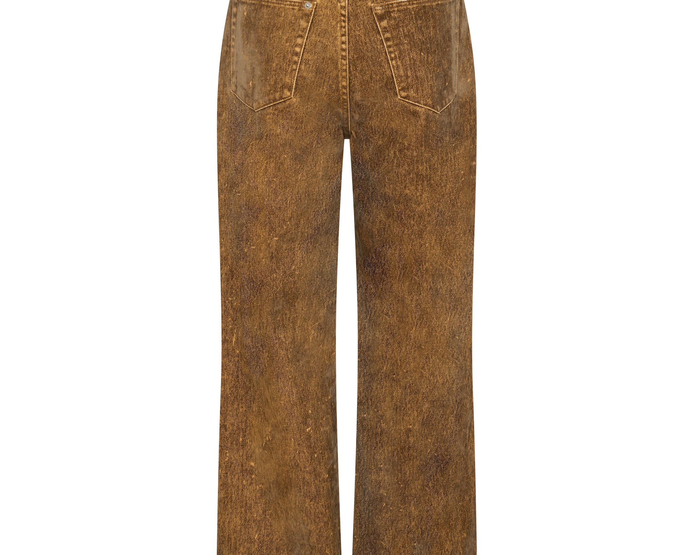 Baxters Mid Waist Wide Leg Denim Jeans - Burnt Tobacco