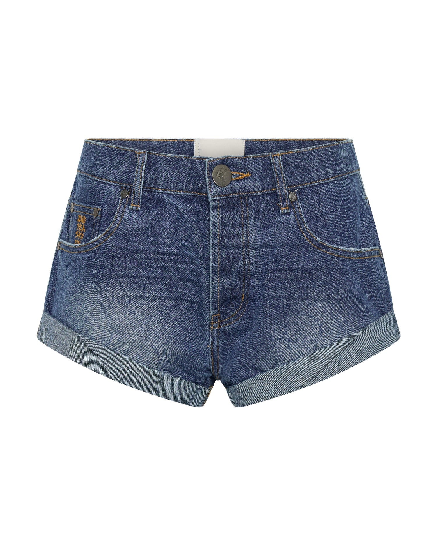  Bandits Low Waist Denim Shorts - Blue Paisley