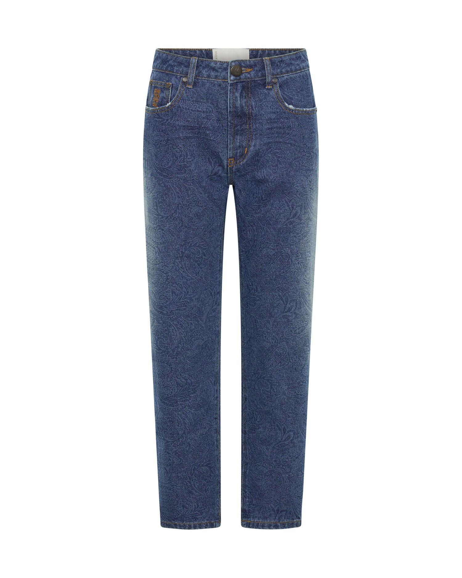  Slims High Waist Cropped Slim Fit Denim Jeans - Blue Paisley