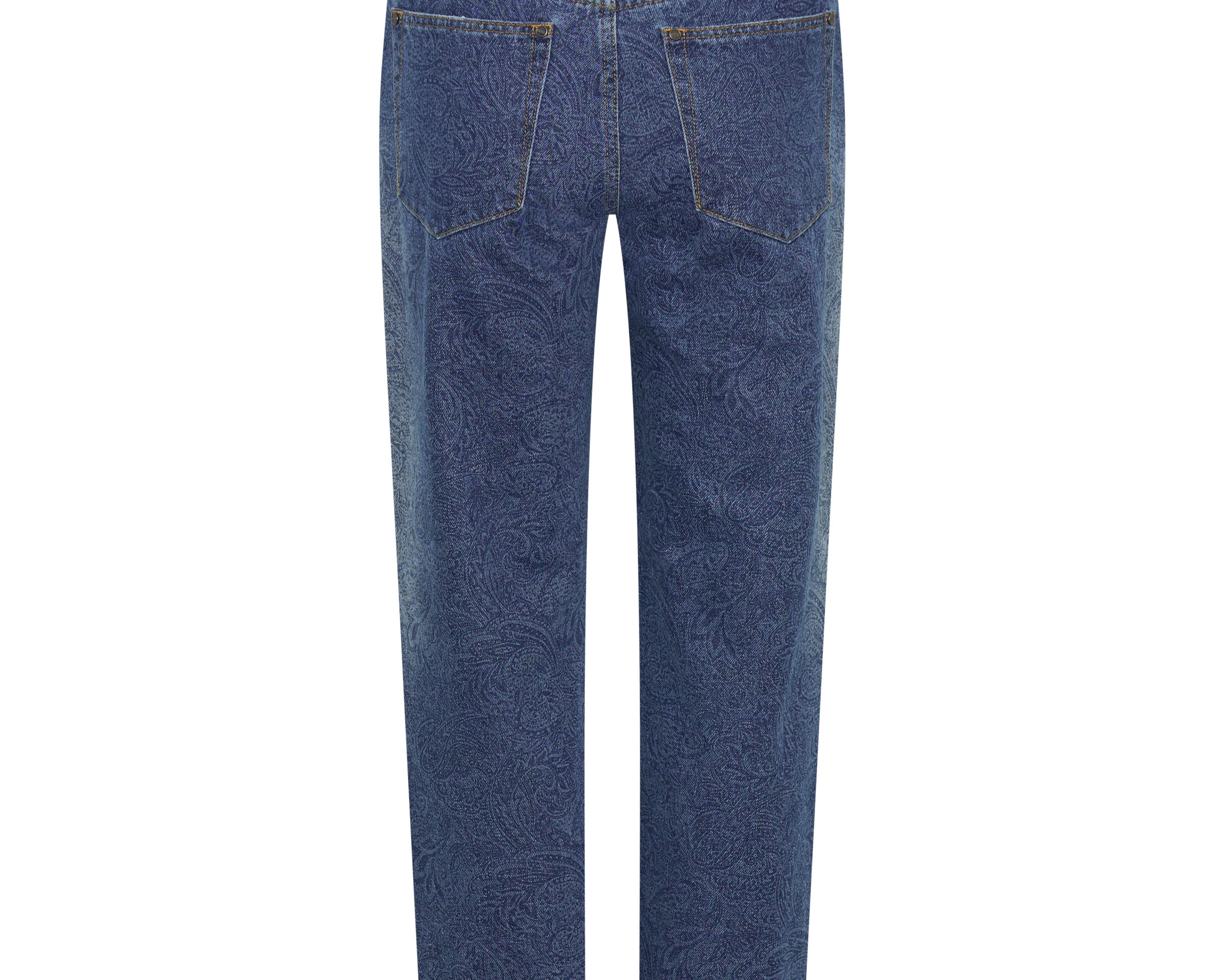 Slims High Waist Cropped Slim Fit Denim Jeans - Blue Paisley