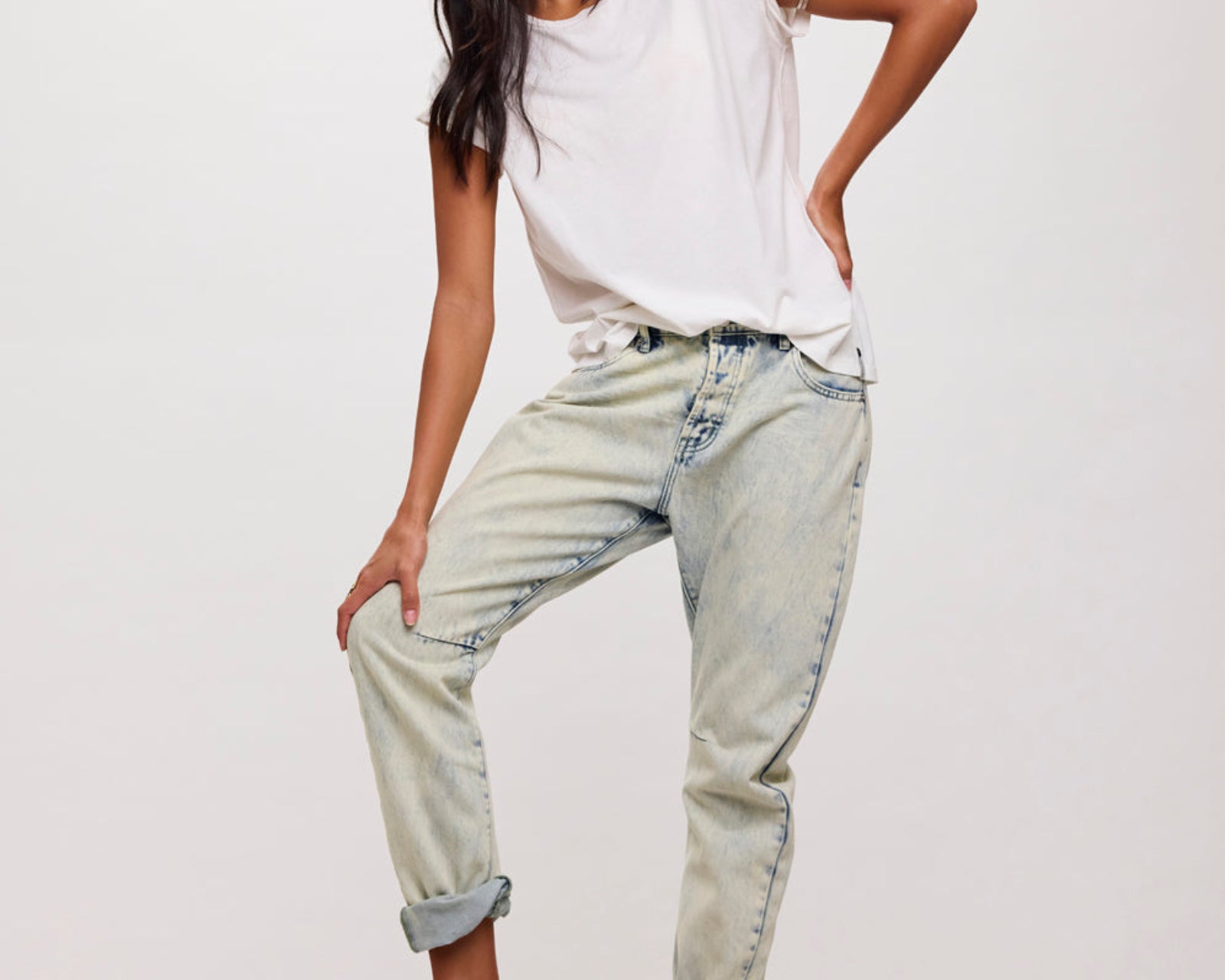 Saints Low Waist Boyfriend Denim Jeans - Ambrosia Blue