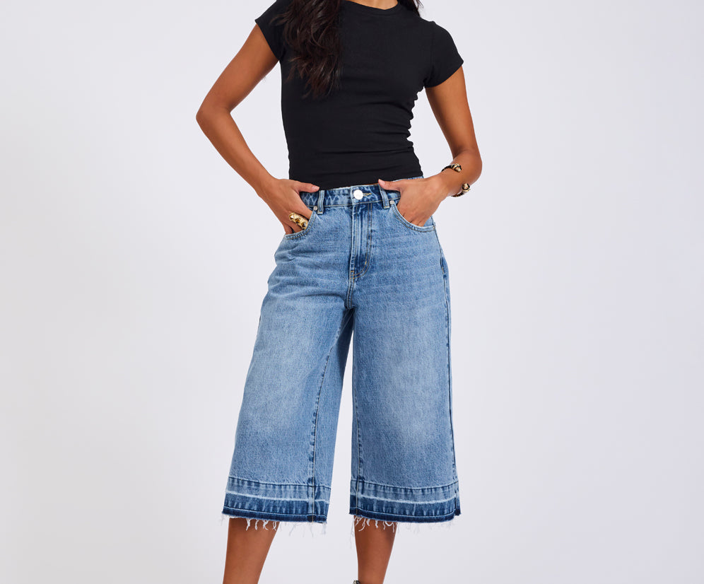 720'S Mid Waist Long Length Shorts - Pretty Blue