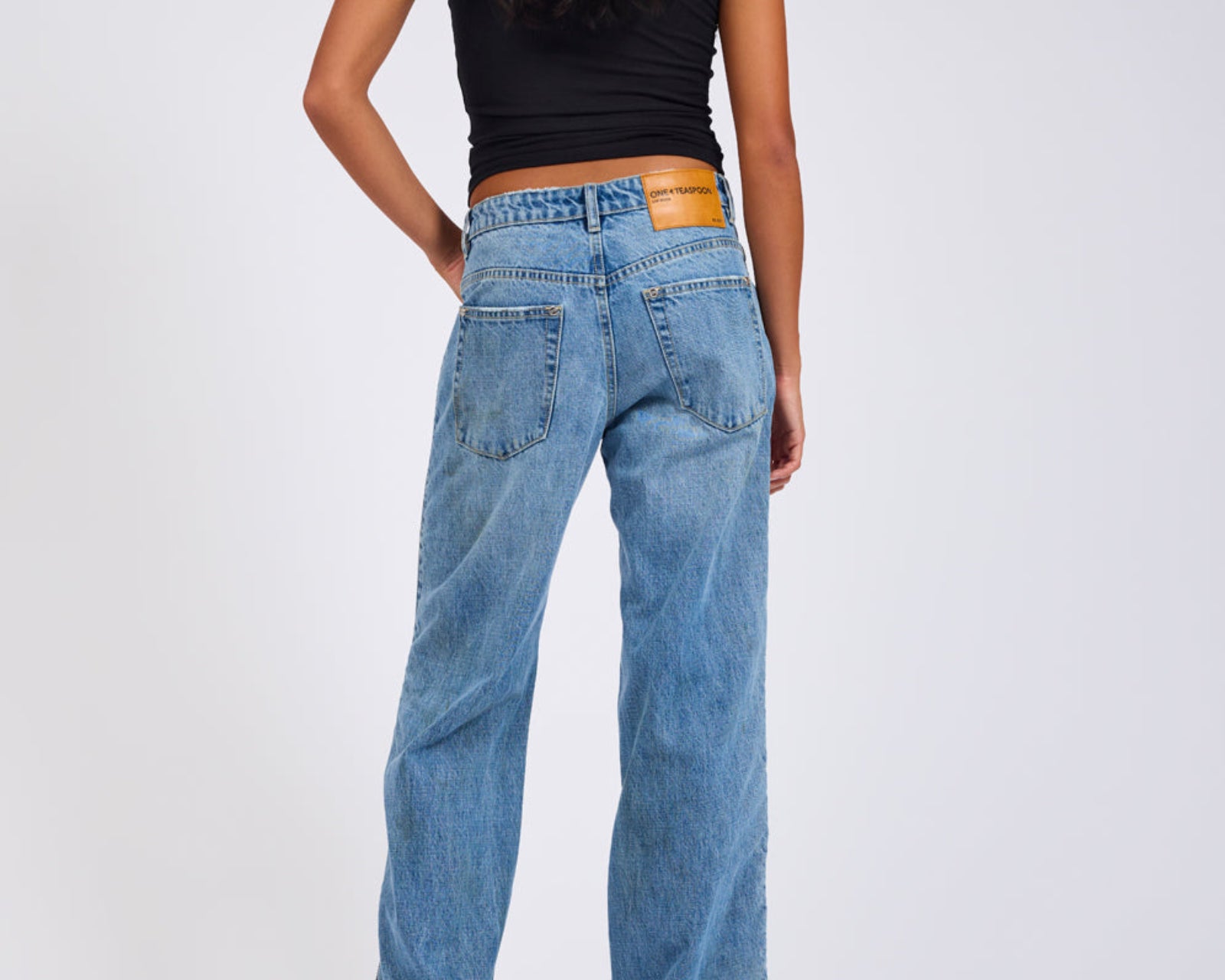 Low Riders Low Waist Wide Leg Zipped Denim Jeans