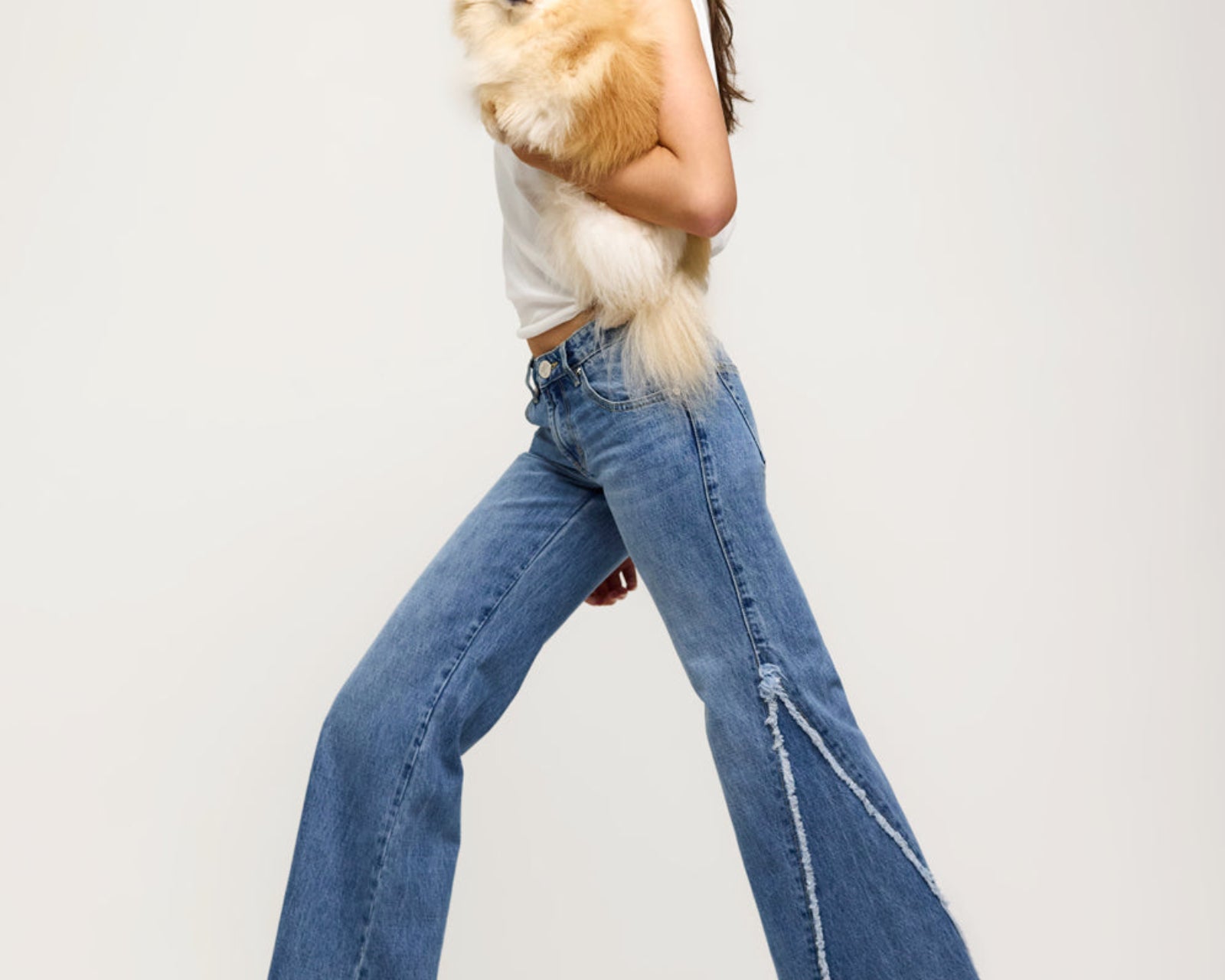 Johnnies Low Waist Wide Leg Flared Denim Jeans
