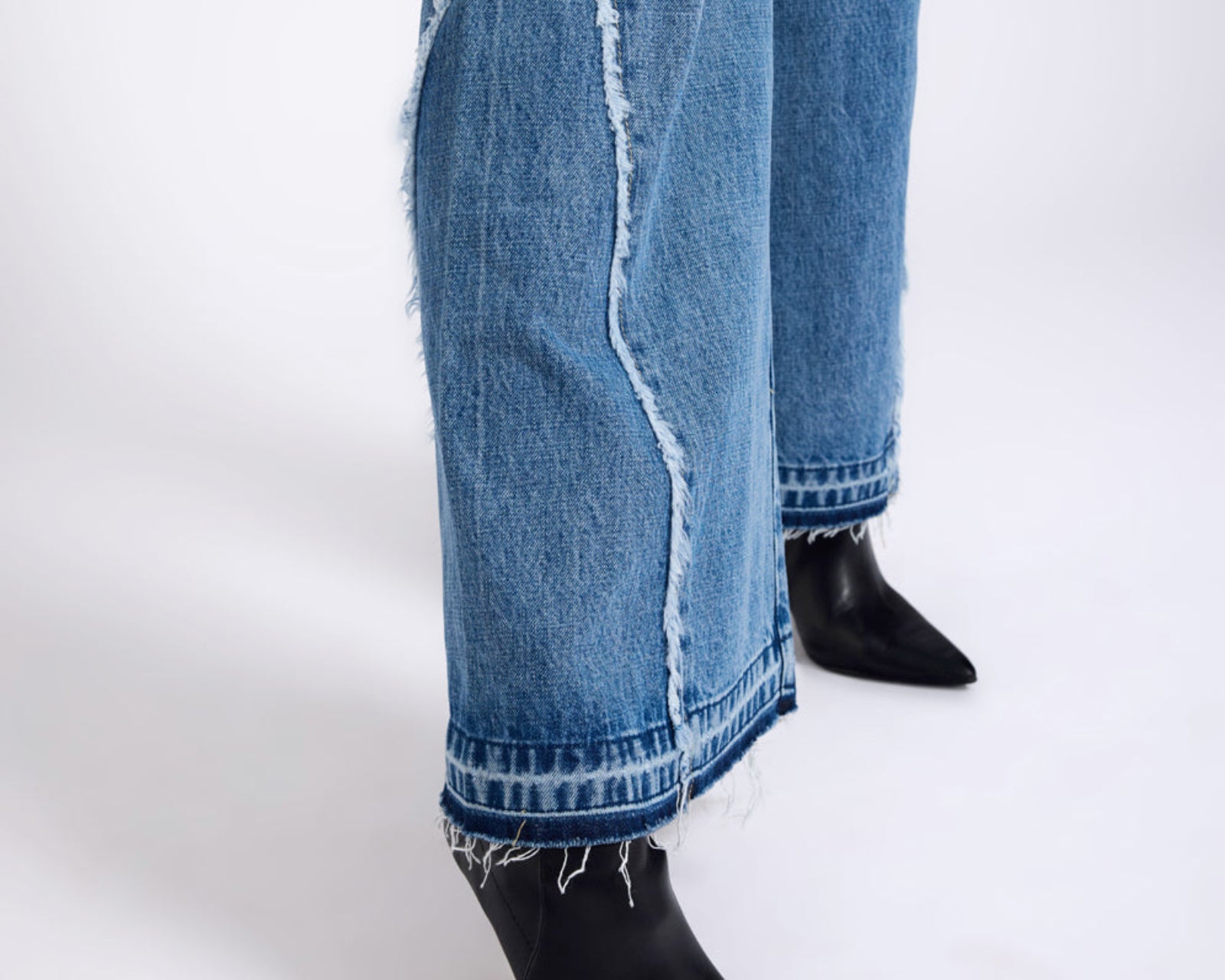 Johnnies Low Waist Wide Leg Flared Denim Jeans