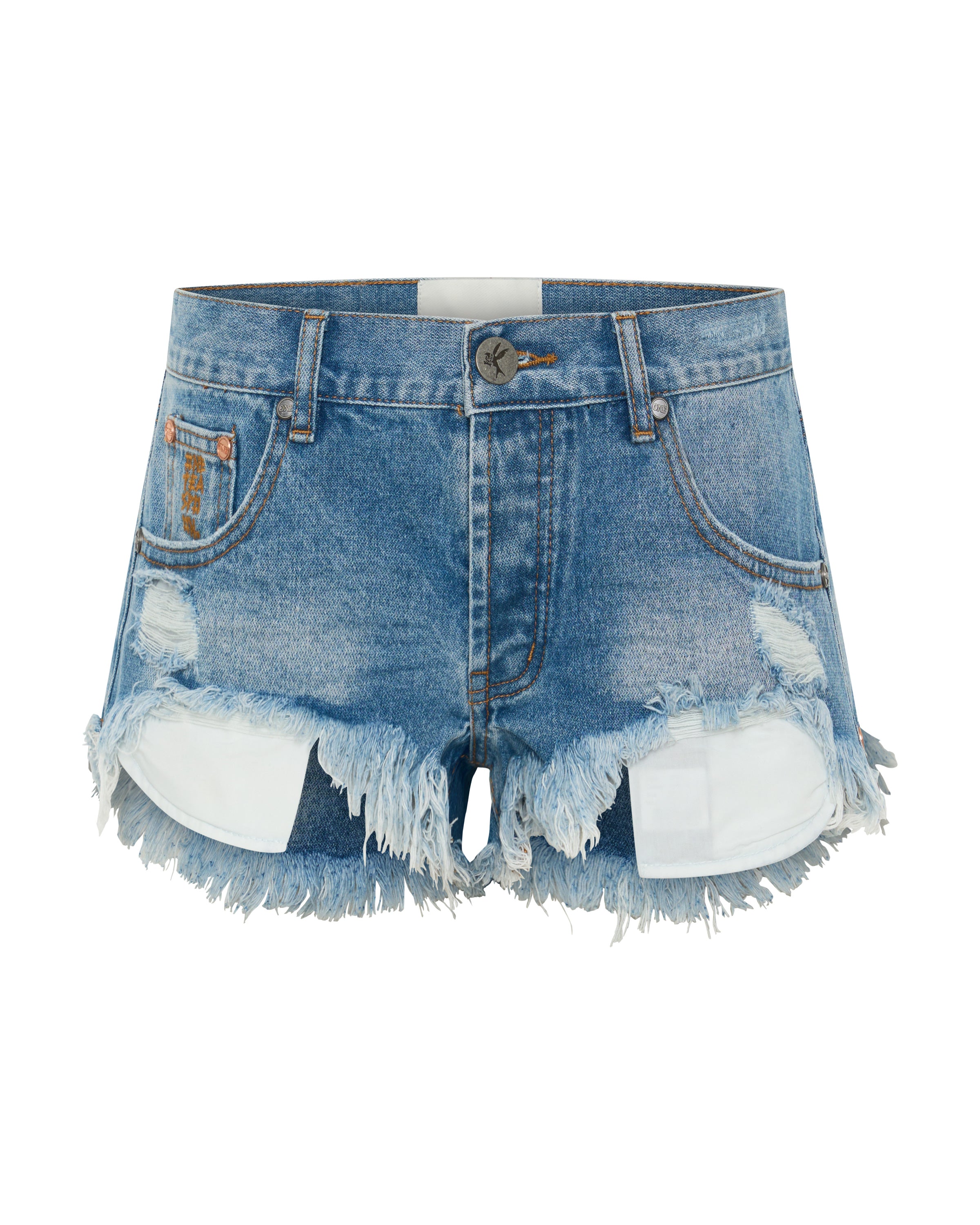 Micro Dukes Low Waist Mini Denim Shorts - Cobaine Blue | One