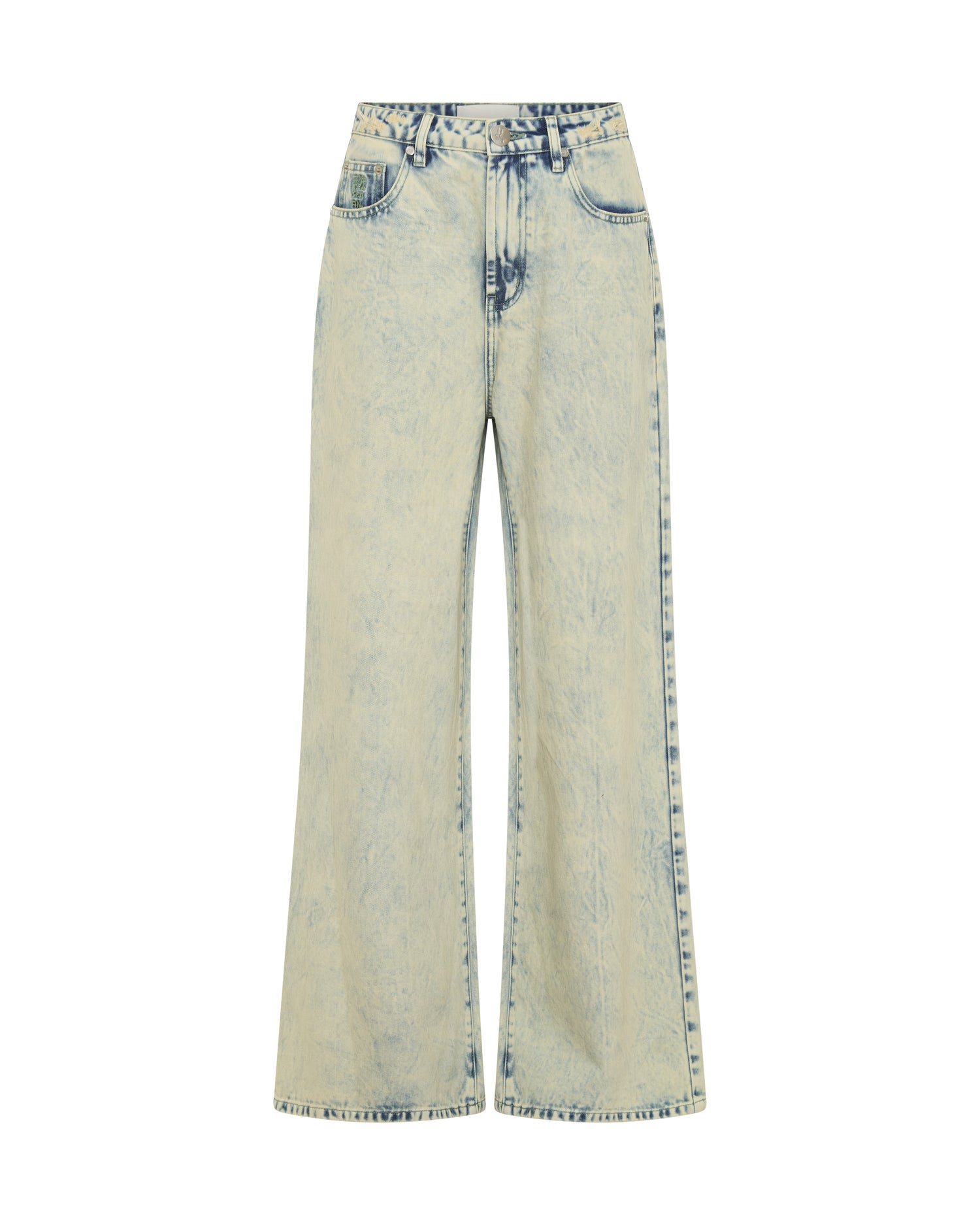  Love Machines Mid Waist Super Wide Leg Denim Jeans - Ambrosia Blue