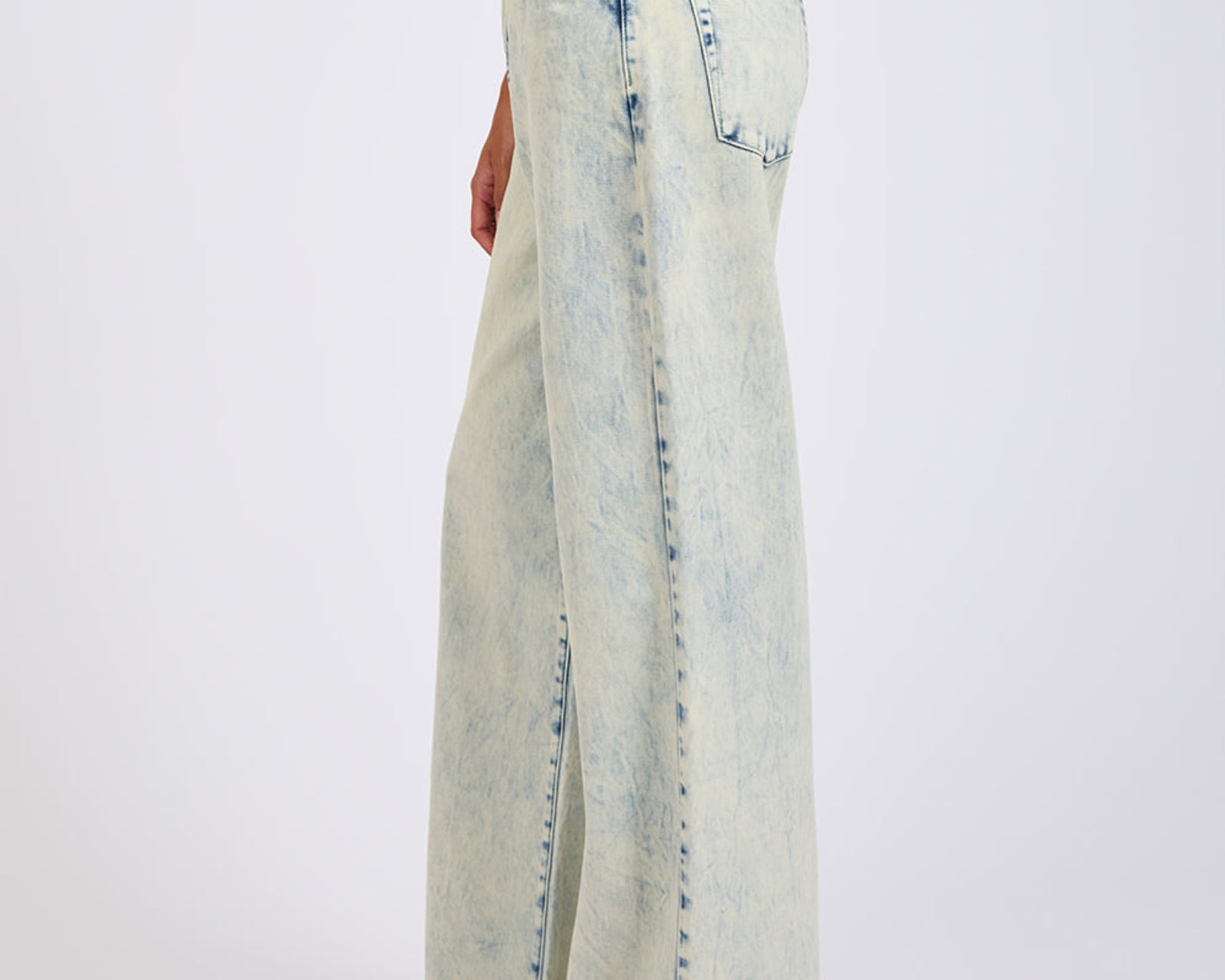 Love Machines Mid Waist Super Wide Leg Denim Jeans - Ambrosia Blue