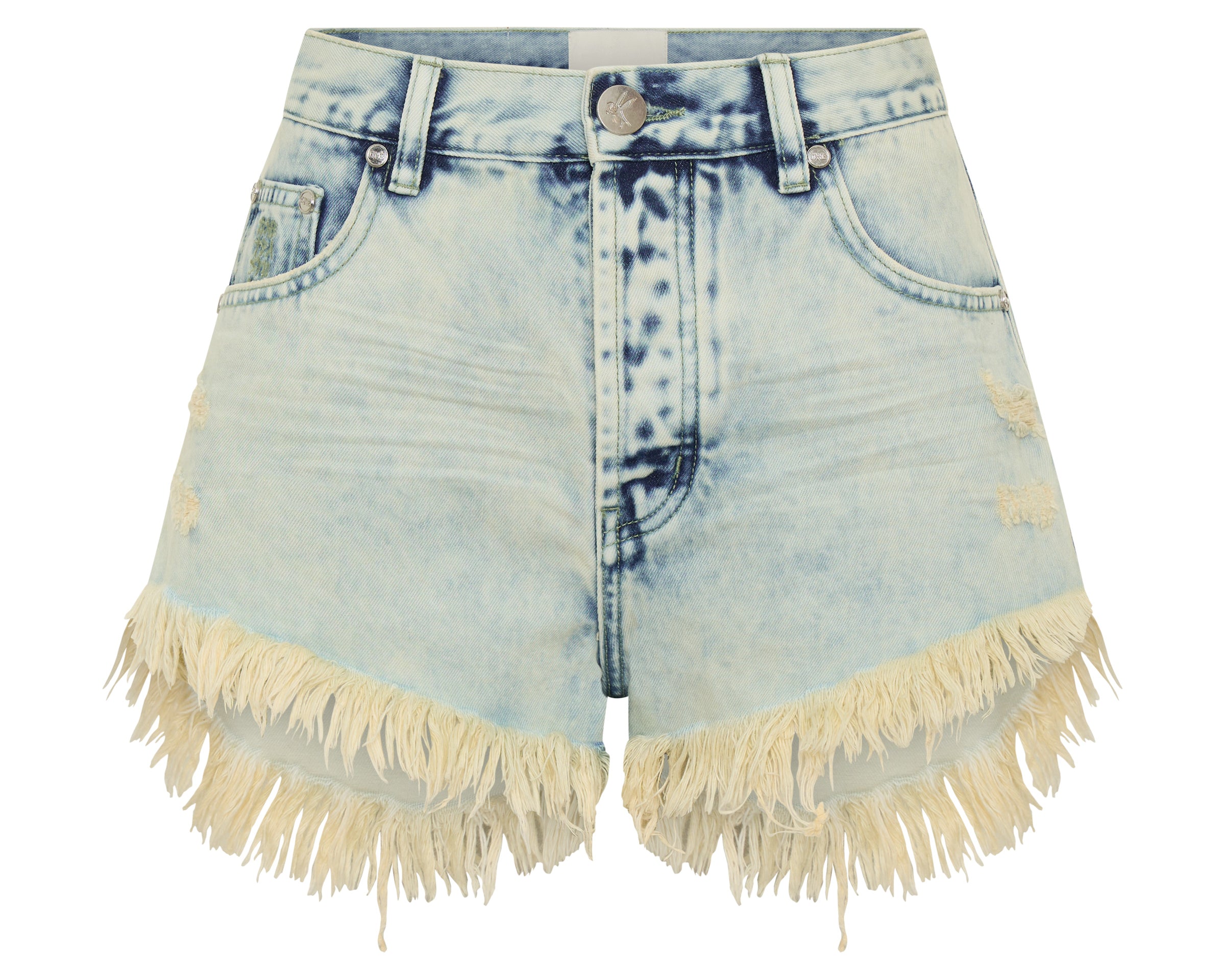 Outlaws Low Waist Mid Length Denim Shorts - Ambrosia Blue