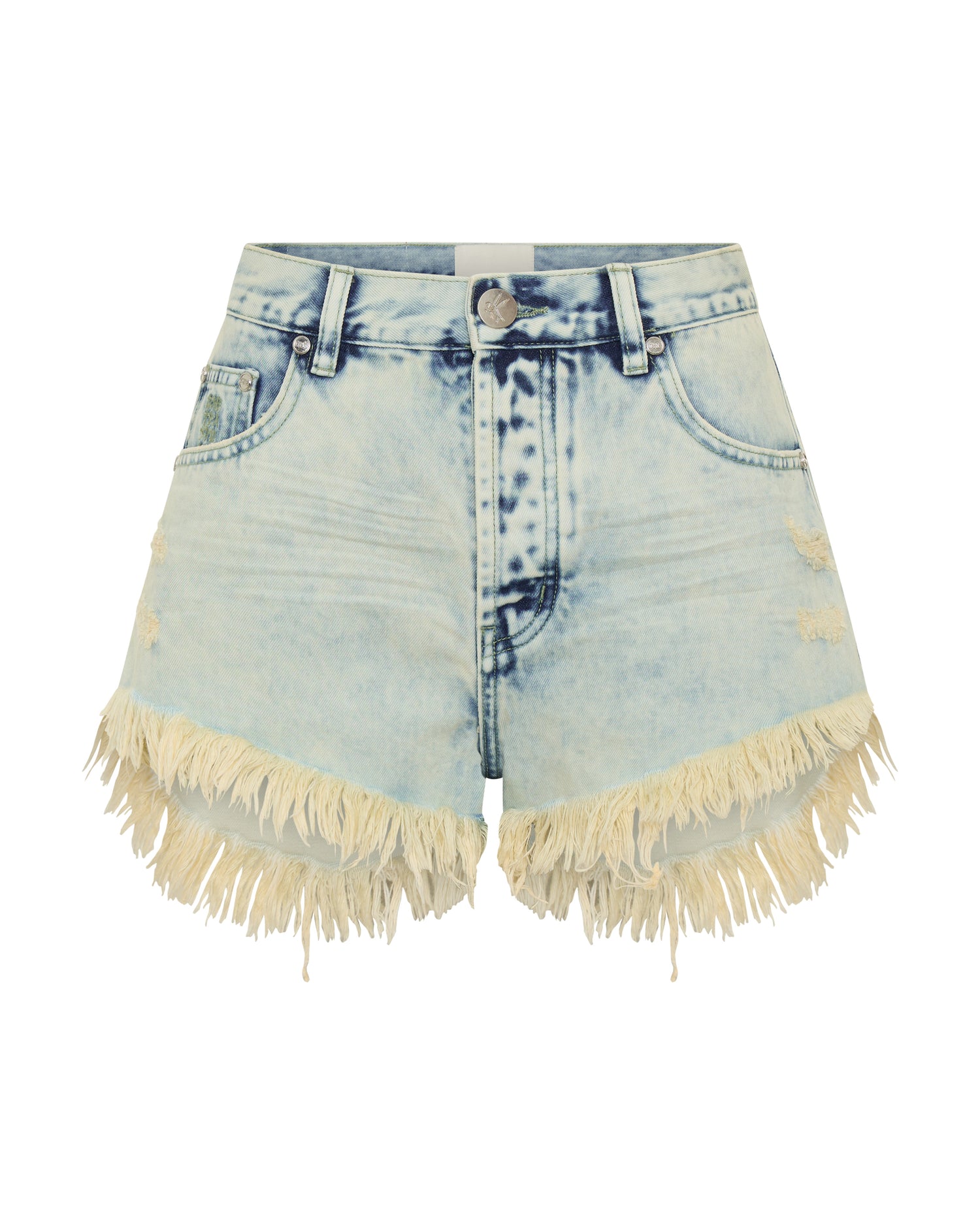  Outlaws Low Waist Mid Length Denim Shorts - Ambrosia Blue