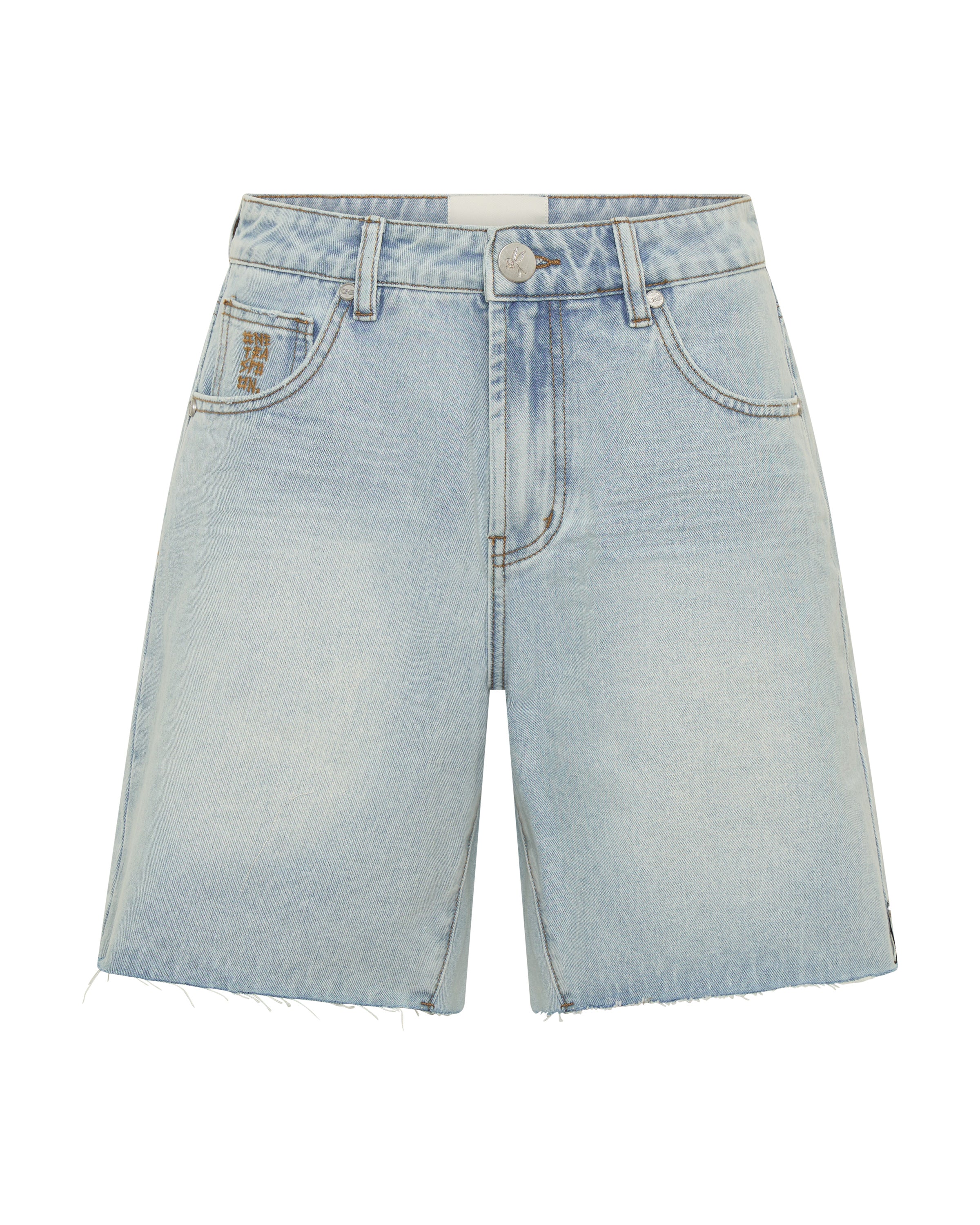 Jacksons Mid Waist Wide Leg Denim Shorts - Blue Latte | One