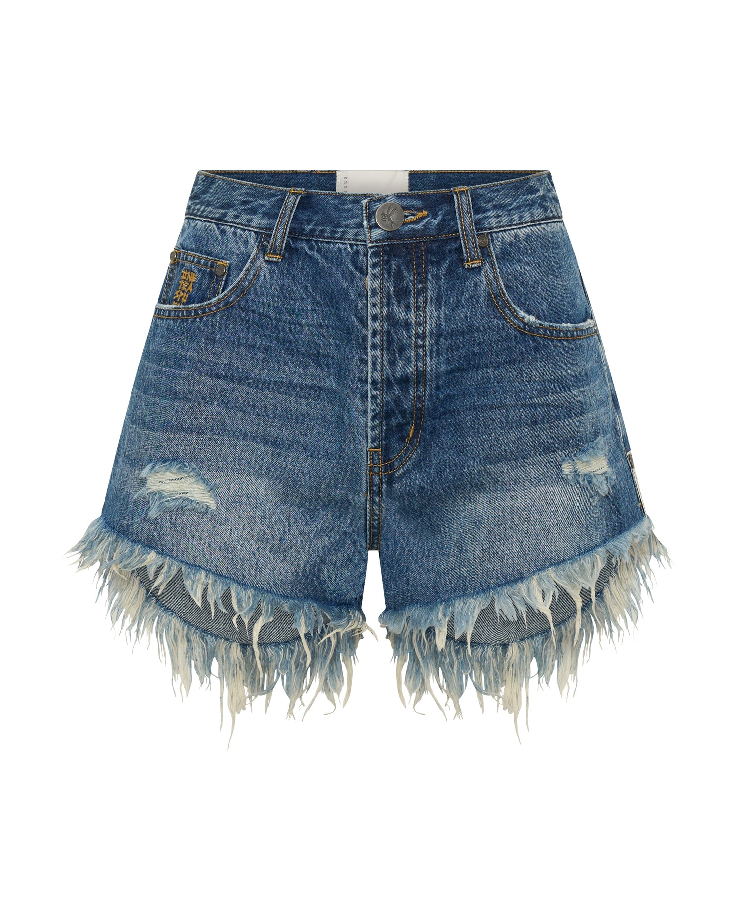 Outlaws Mid Waist Mid Length Denim Shorts - Blue Love