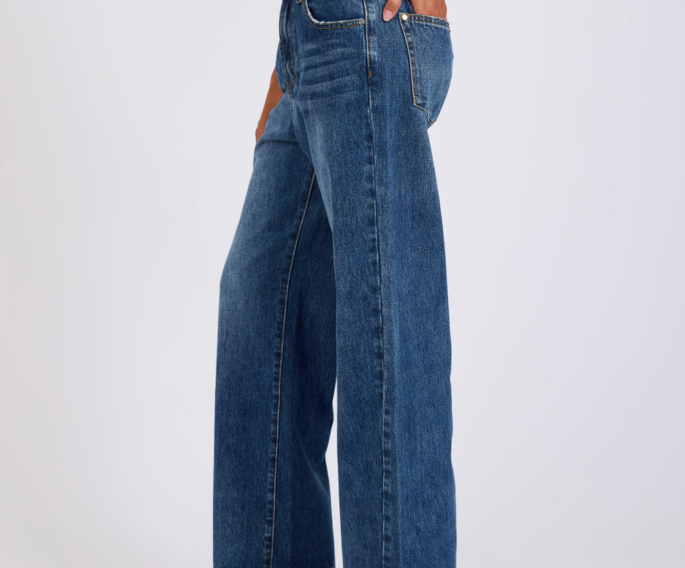 Baxters Mid Waist Wide Leg Denim Jeans - Blue Love
