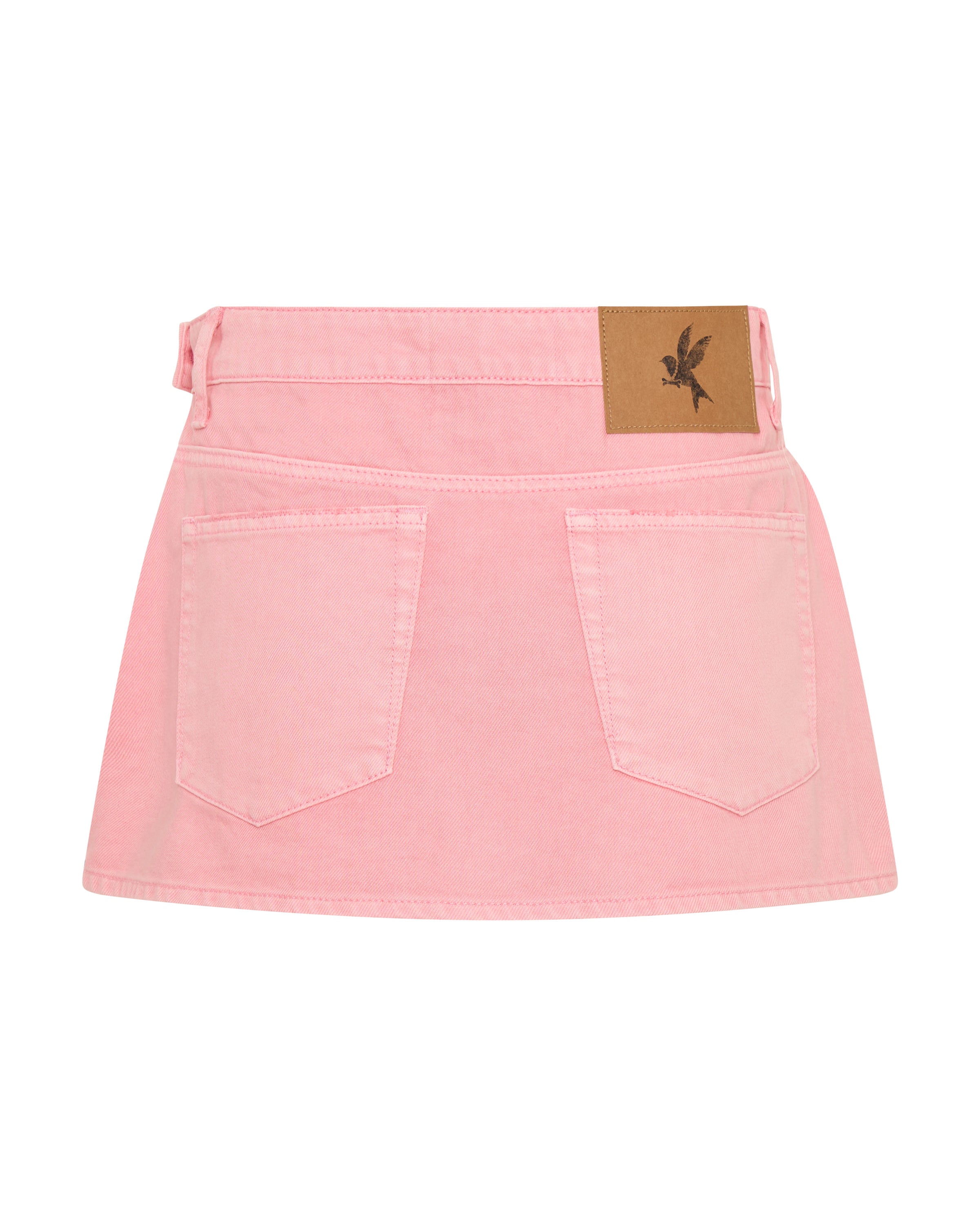 Alexia Low Waist Wrap Mini Denim Skirt - Prism Pink | One Teaspoon USA