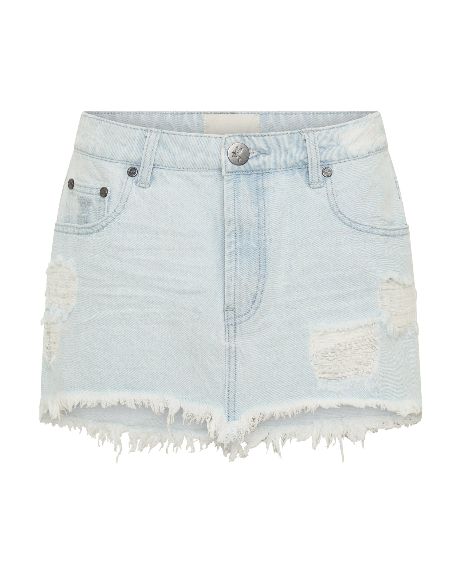 Junkyard Low Waist Mini Denim Skirt - Xanthe