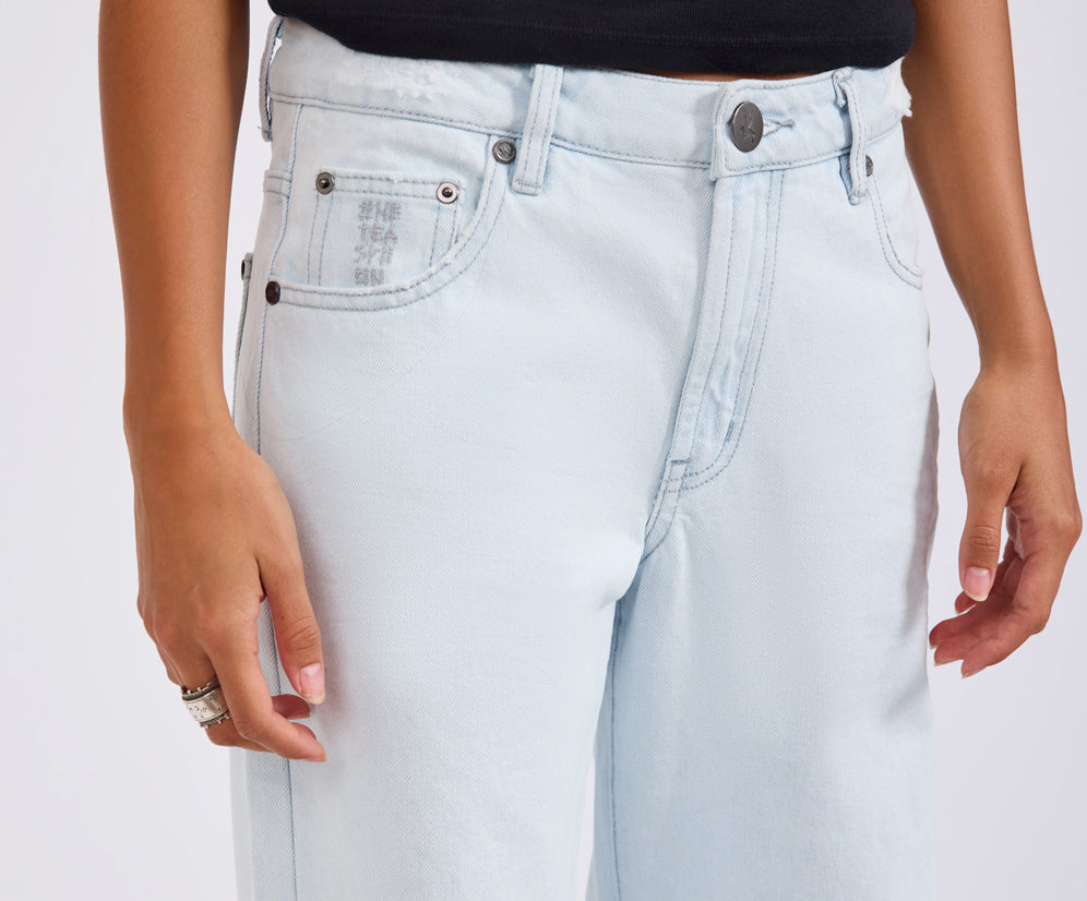Low Riders Low Waist Wide Leg Denim Jeans - Xanthe