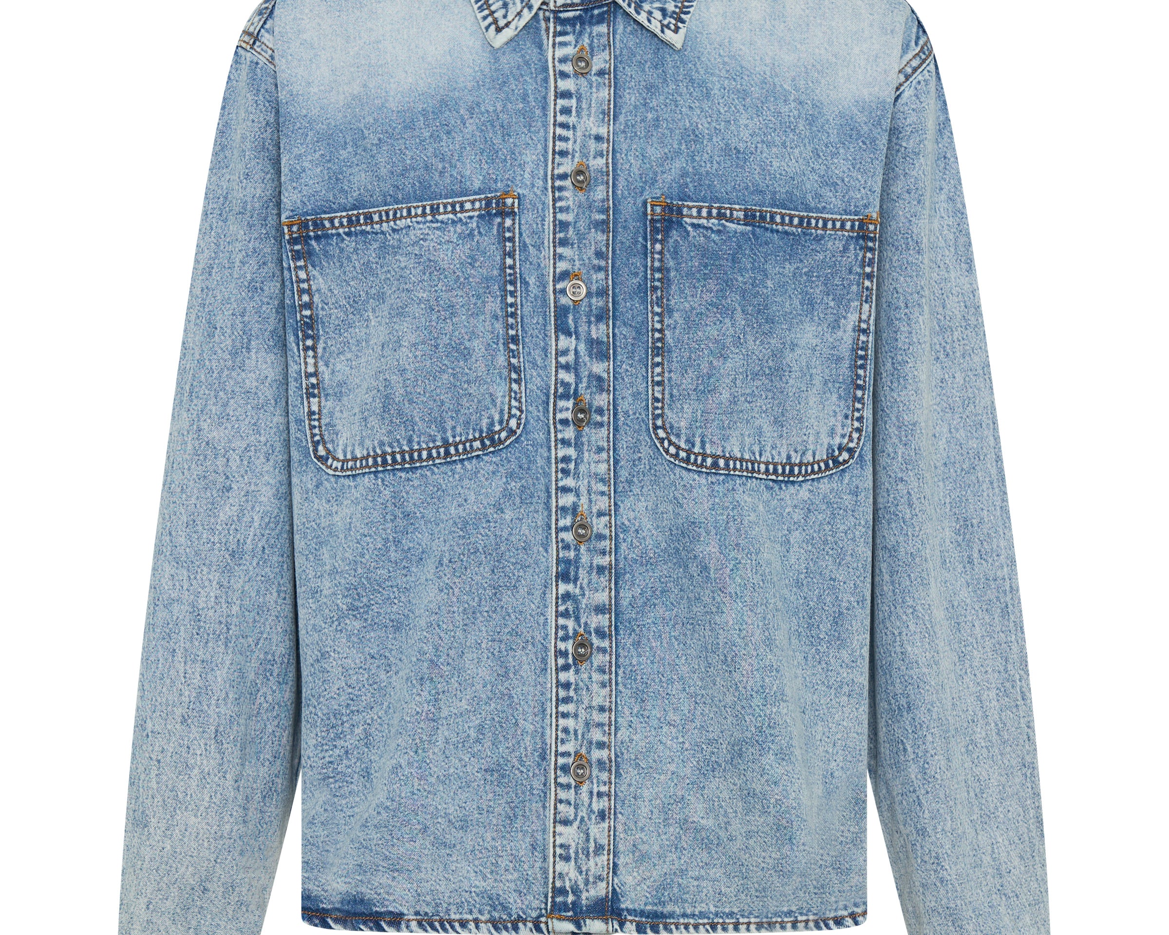 Nixie Classic Fit Denim Shirt - Acid Blue