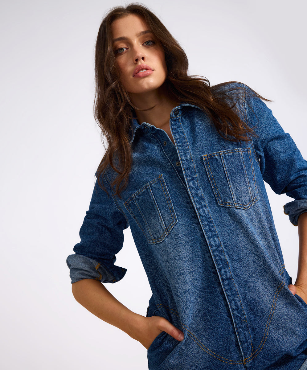 Prophecy Jumpsuit - Blue Paisley | One Teaspoon USA
