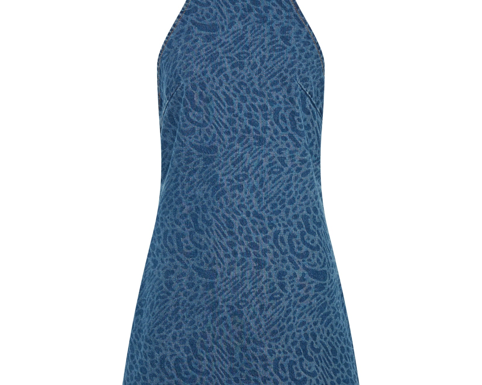 Electric Jungle Denim Mini Dress - Blue Animal