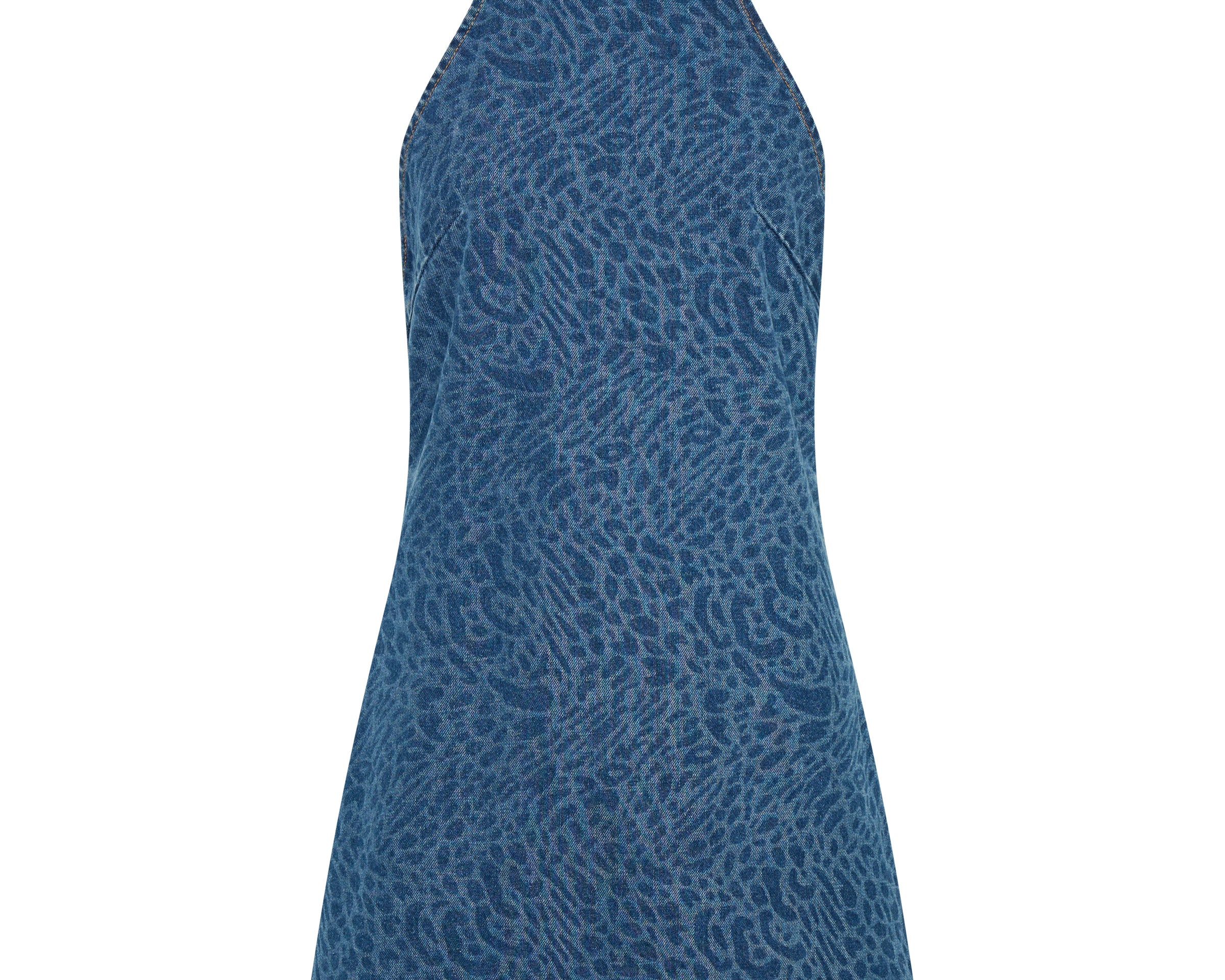 Electric Jungle Denim Mini Dress - Blue Animal