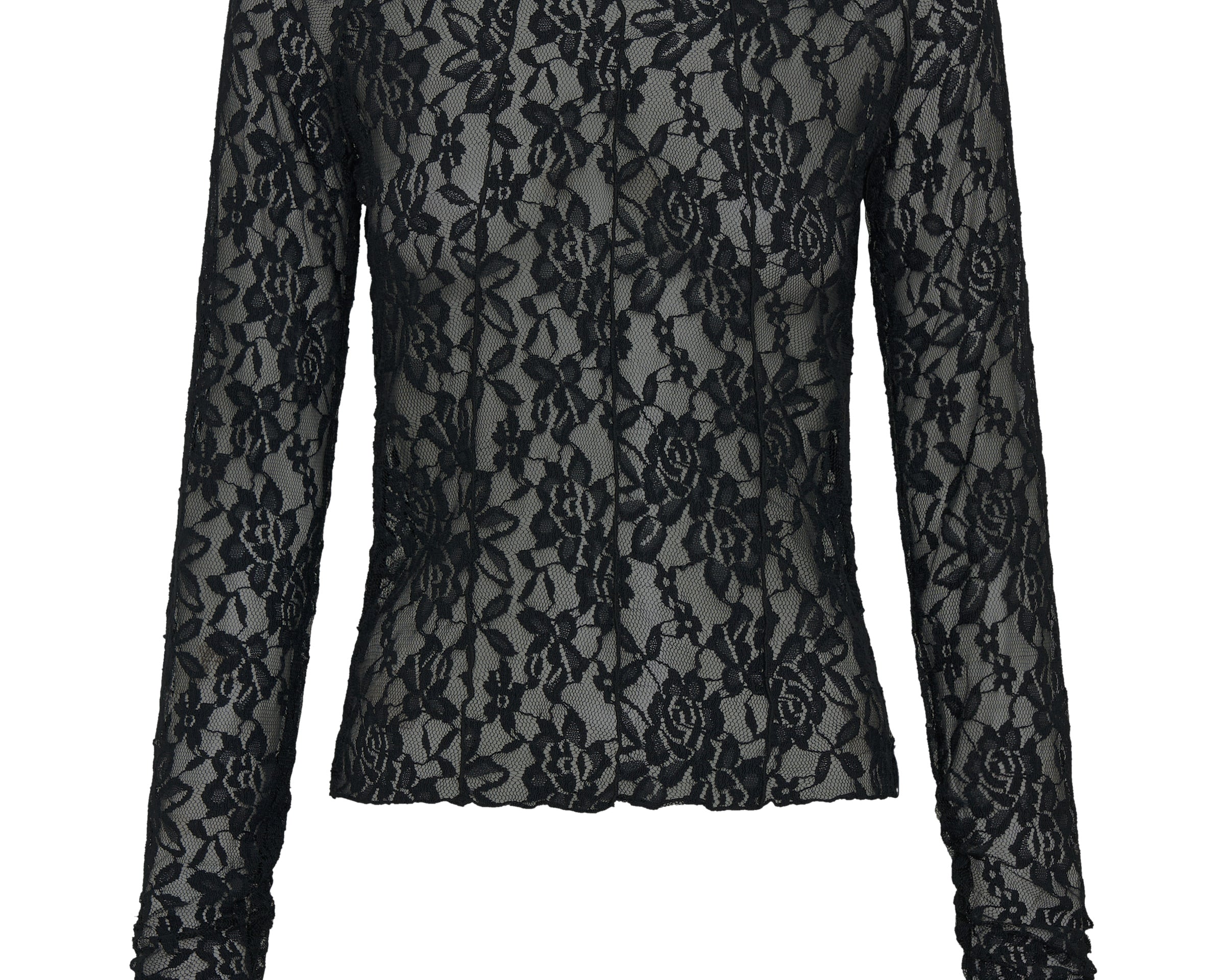 Wednesday Lace Long Sleeve Top - Black