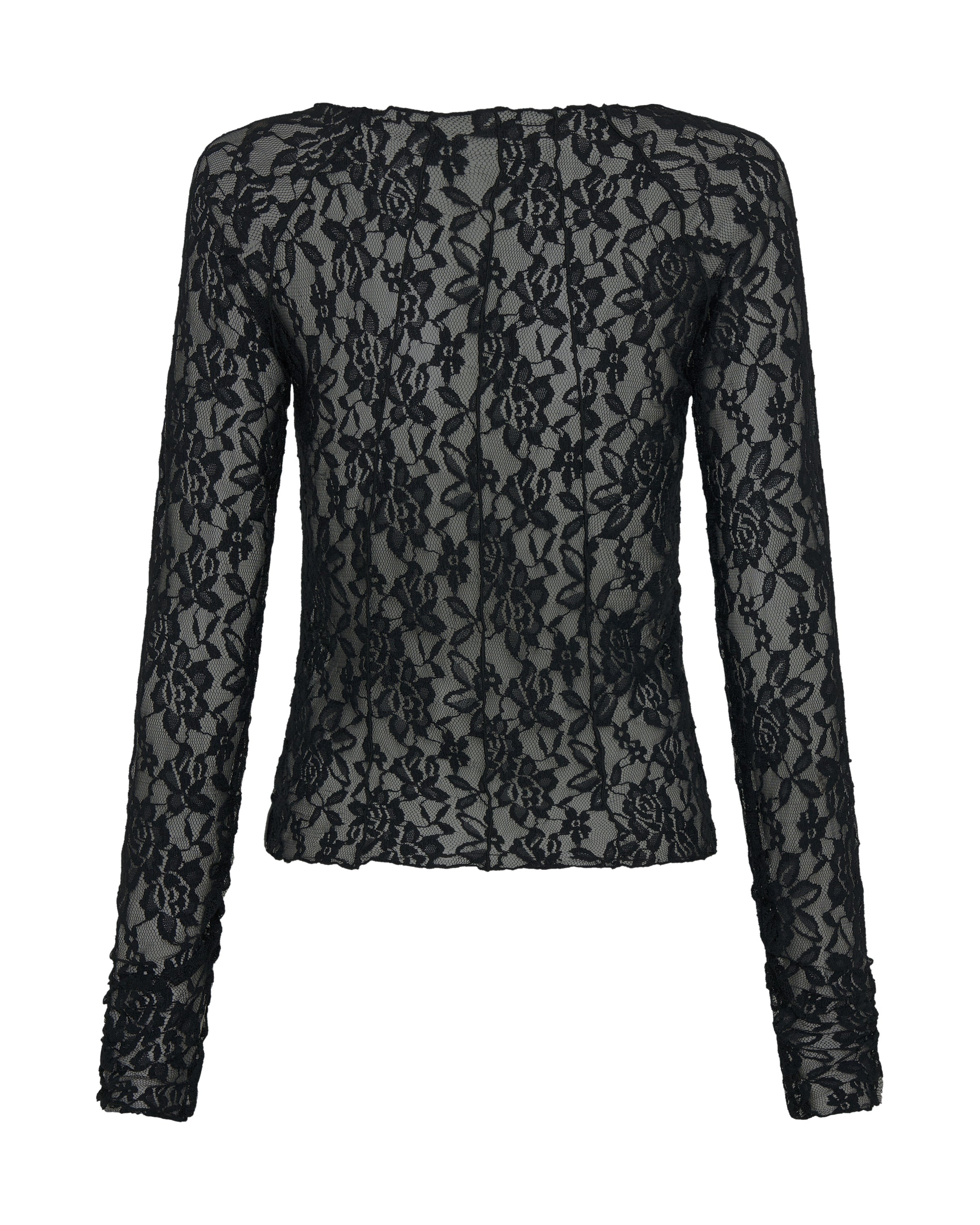 Wednesday Lace Long Sleeve Top - Black | One Teaspoon USA