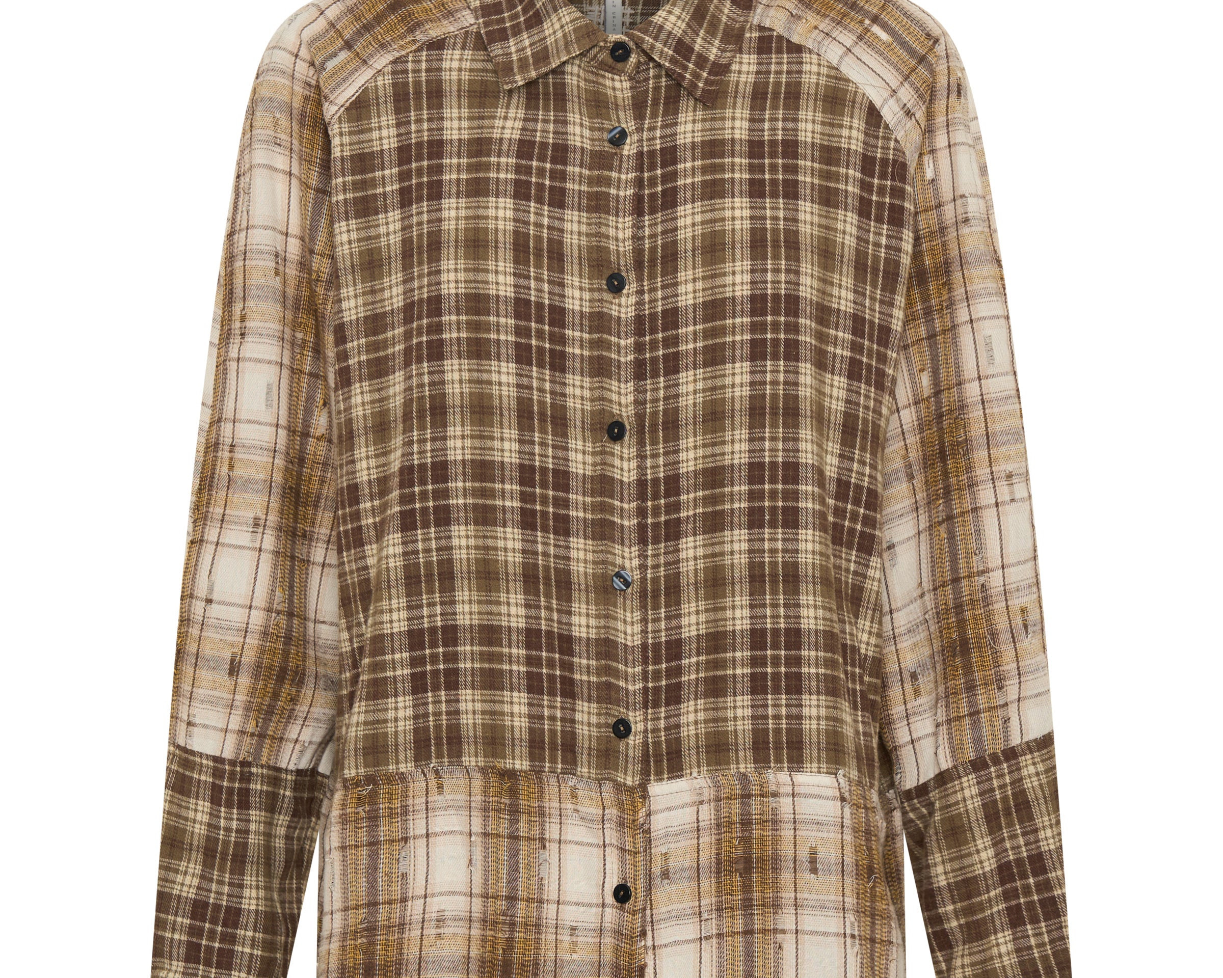Rodeo Rust Patchwork Flannel Shirt - Brown