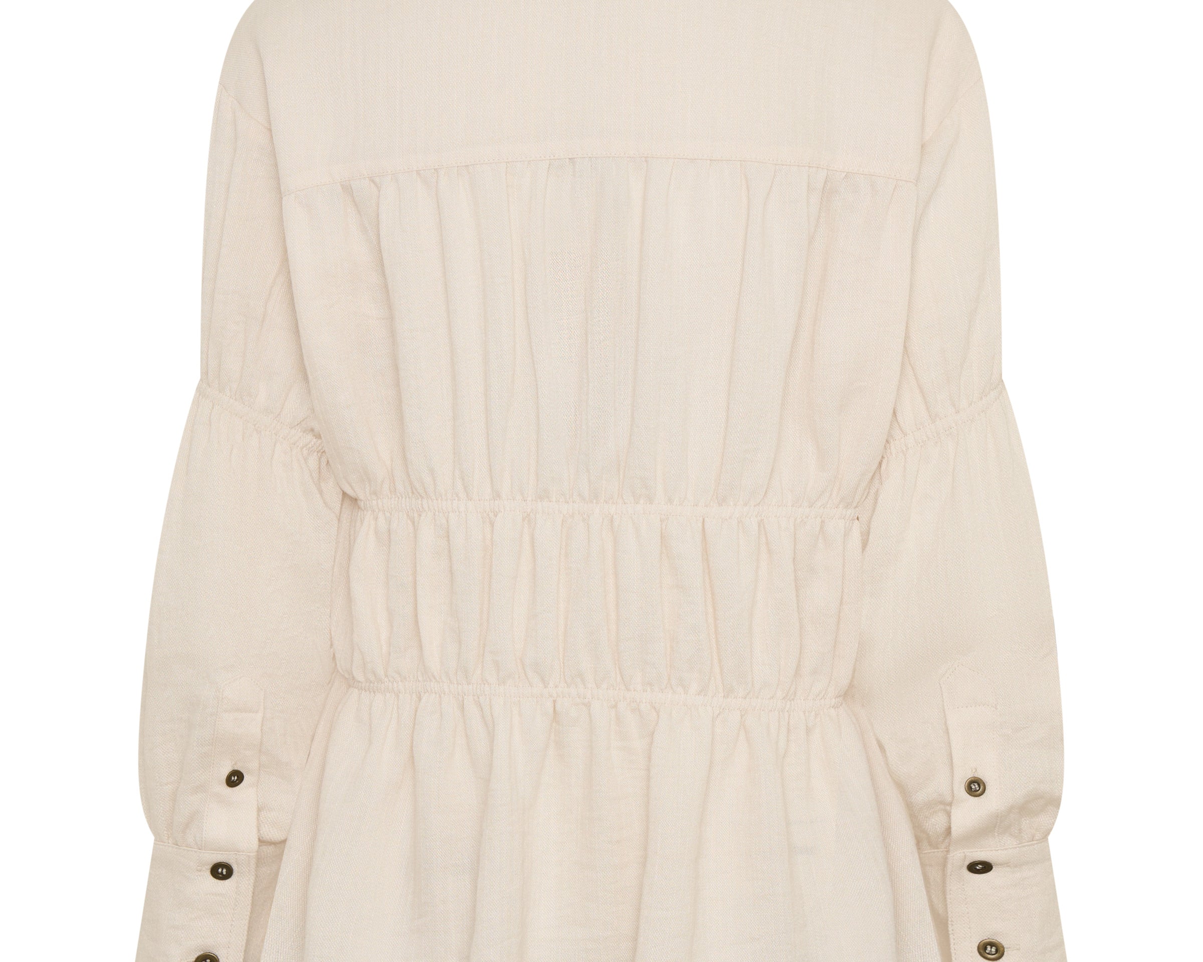 Harper Ruched Longsleeve Shirt - Cream