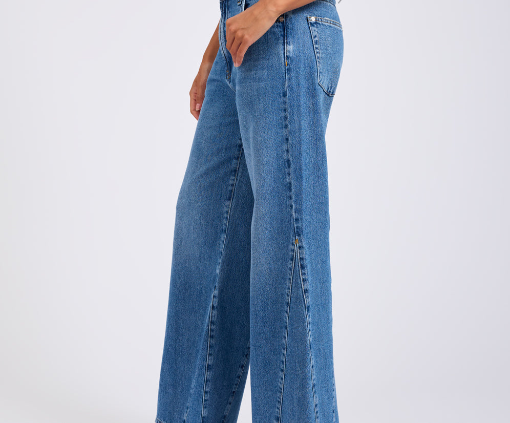 Cruisers Mid Waist Bootcut Flare Denim Jeans - Bright Blue