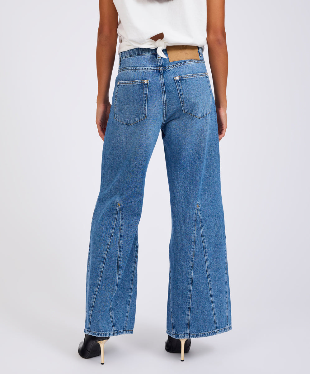 Cruisers Mid Waist Bootcut Flare Denim Jeans - Bright Blue