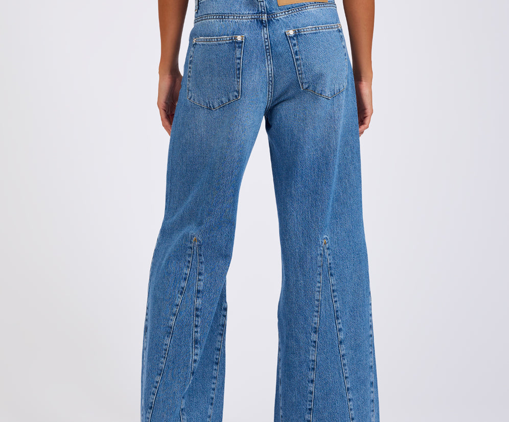 Cruisers Mid Waist Bootcut Flare Denim Jeans - Bright Blue