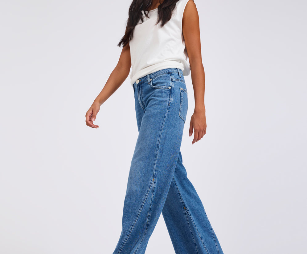 Cruisers Mid Waist Bootcut Flare Denim Jeans - Bright Blue