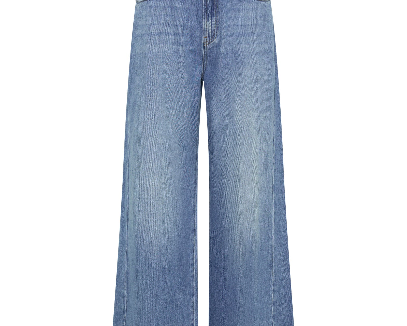 Love Machines Mid Waist Super Wide Leg Denim Jeans - Bright Blue