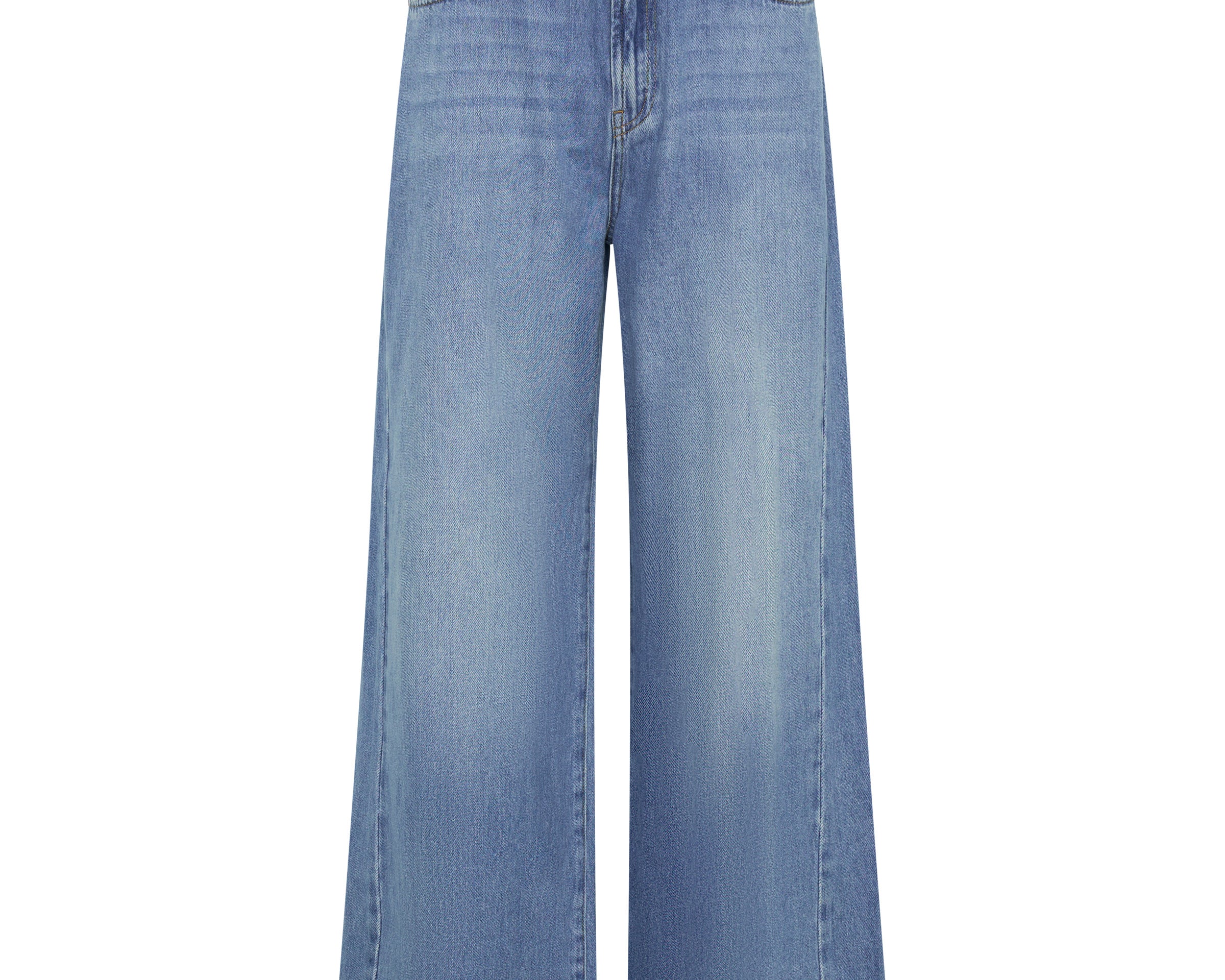 Love Machines Mid Waist Super Wide Leg Denim Jeans - Bright Blue