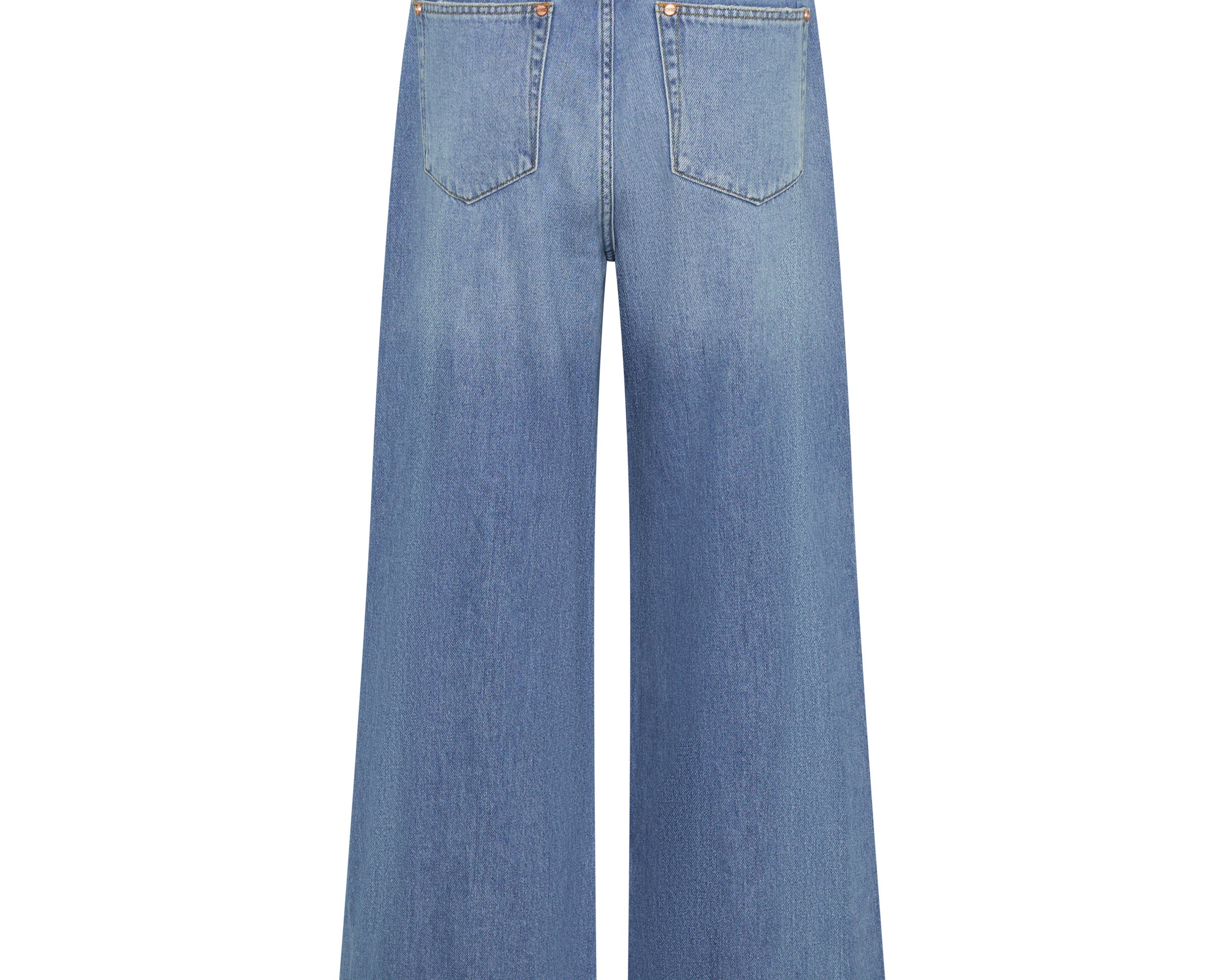 Love Machines Mid Waist Super Wide Leg Denim Jeans - Bright Blue