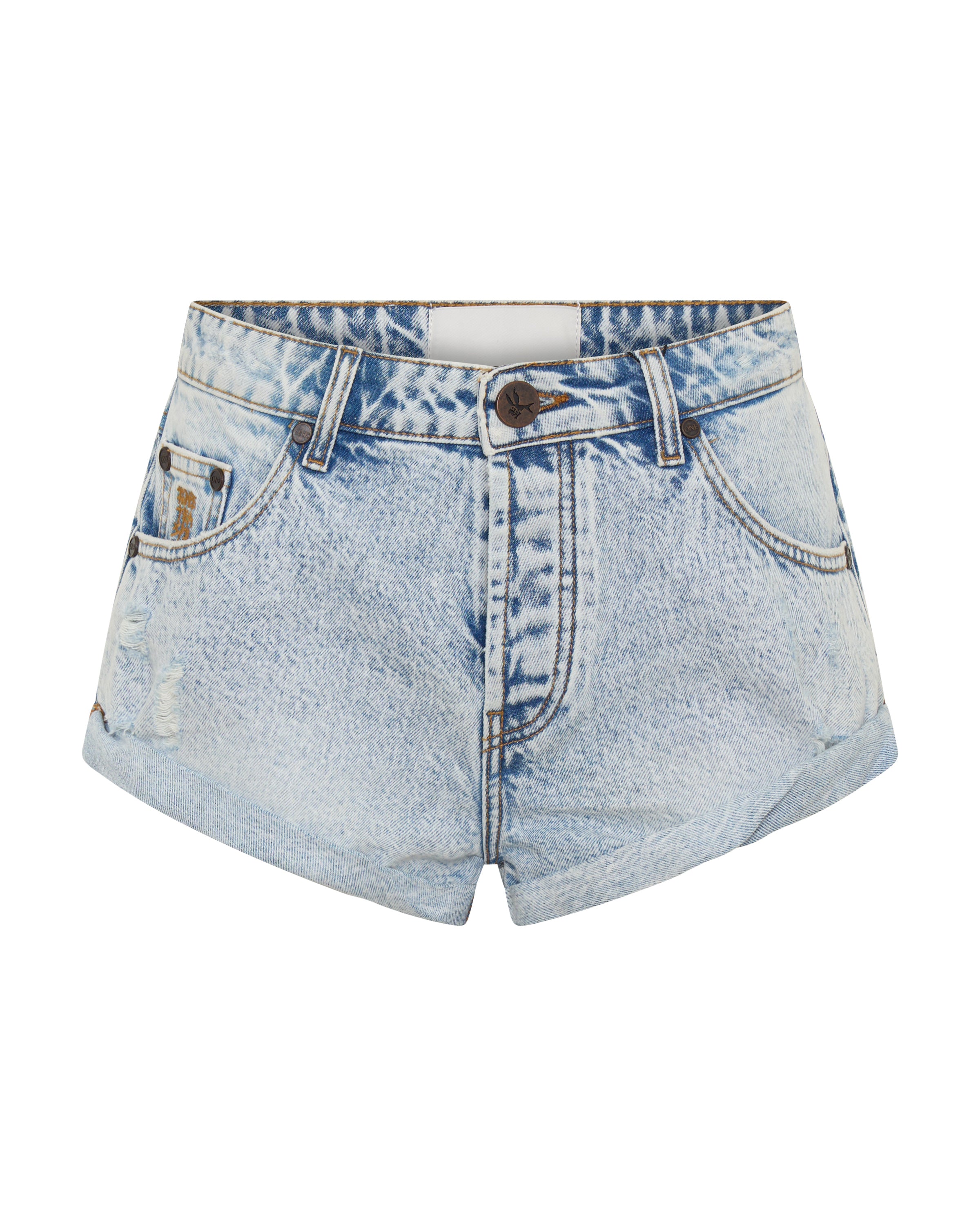 TENDERLOIN テンダーロイン DENIM SHORTS WASH S Bandits Low Waist Denim Shorts - Whisper Blue | One Teaspoon USA