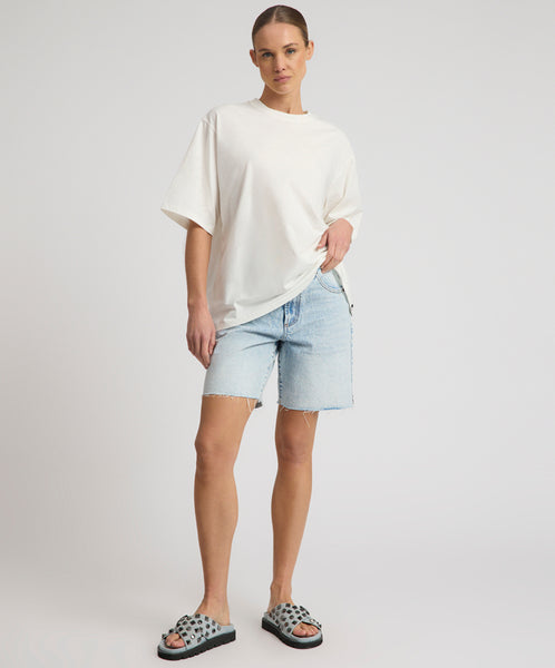 Jackson Mid Waist Wide Leg Shorts - Whisper Blue | One Teaspoon USA