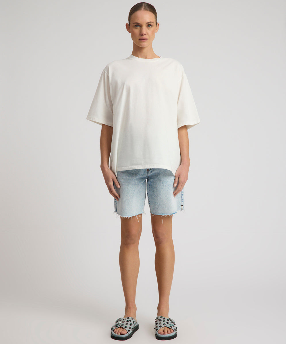 Jackson Mid Waist Wide Leg Shorts - Whisper Blue | One Teaspoon USA