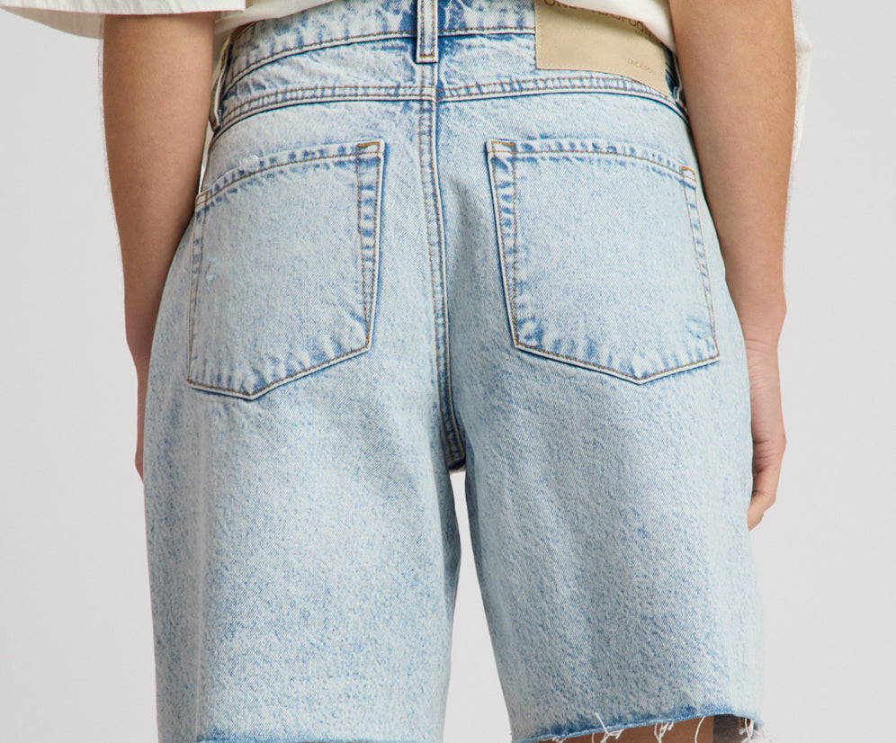 Jackson Mid Waist Wide Leg Shorts - Whisper Blue