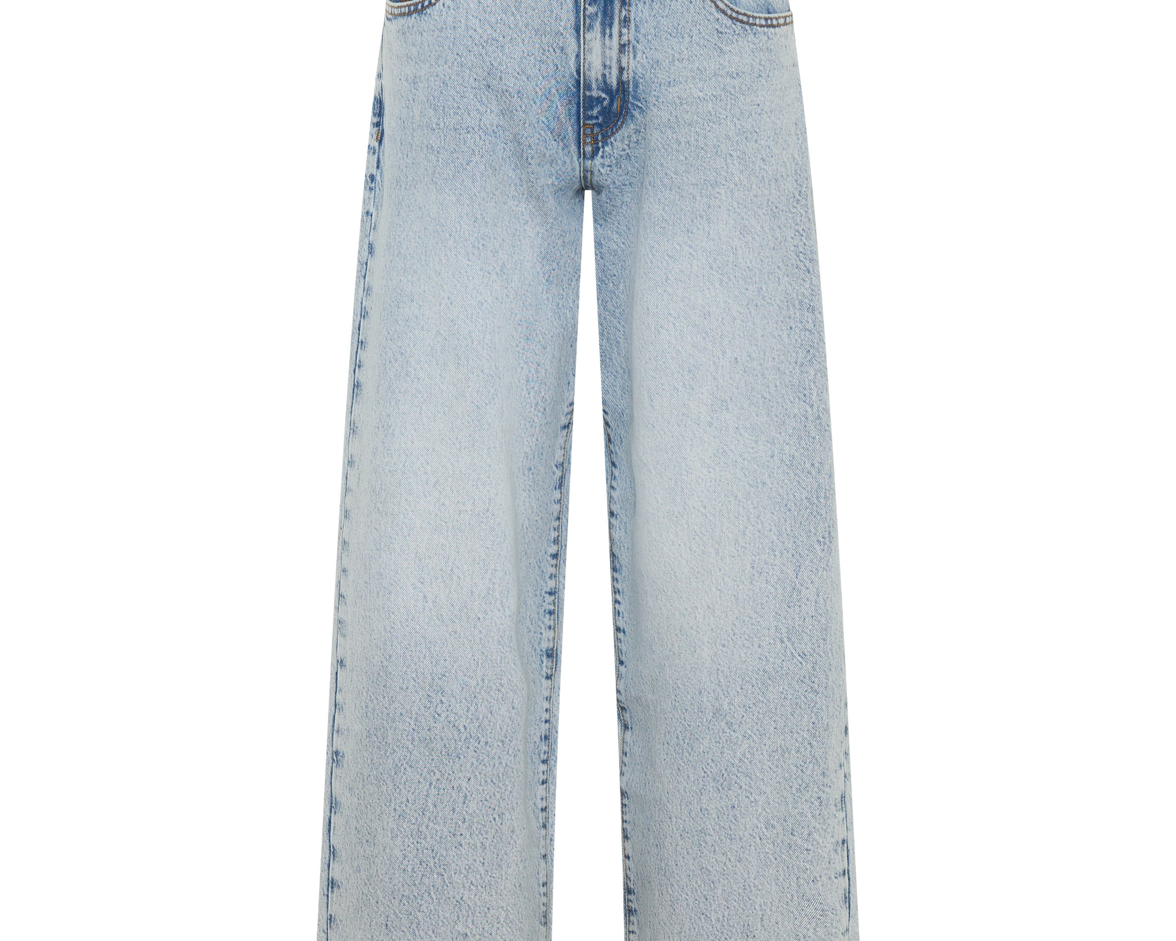 Jackson Mid Waist Wide Leg Denim Jeans - Whisper Blue
