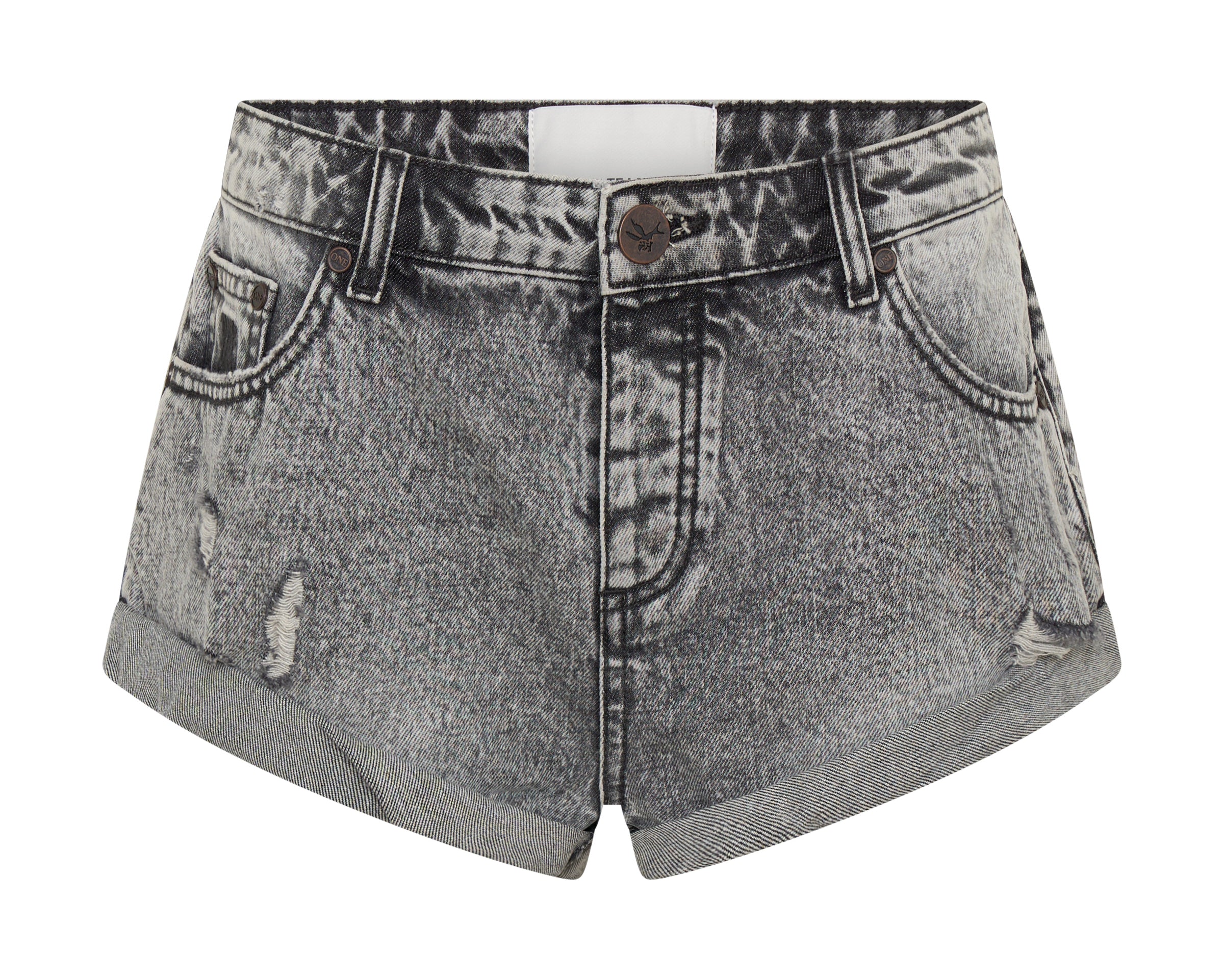 Bandits Low Waist Denim Shorts - Soft Grey