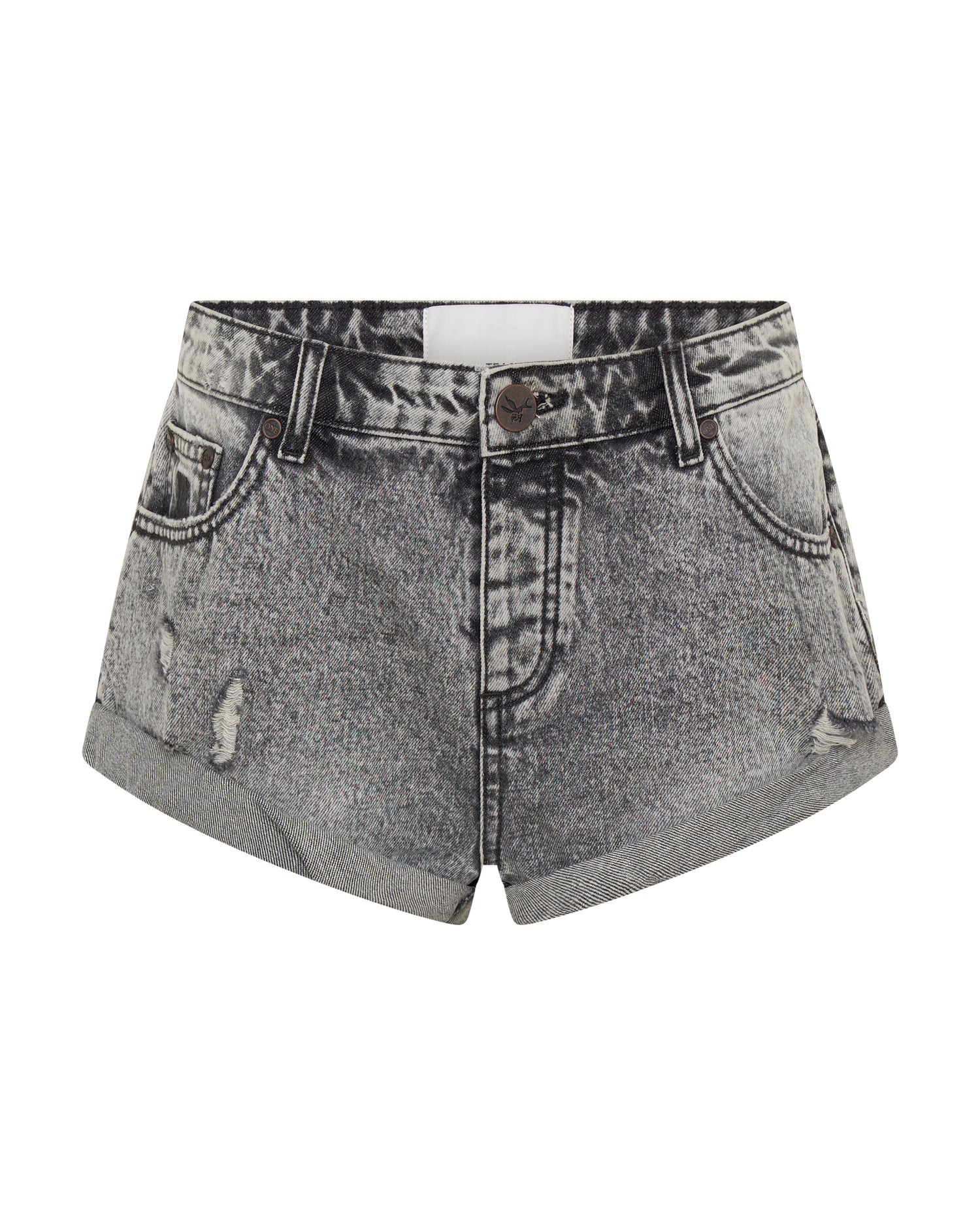 Bandits Low Waist Denim Shorts - Soft Grey
