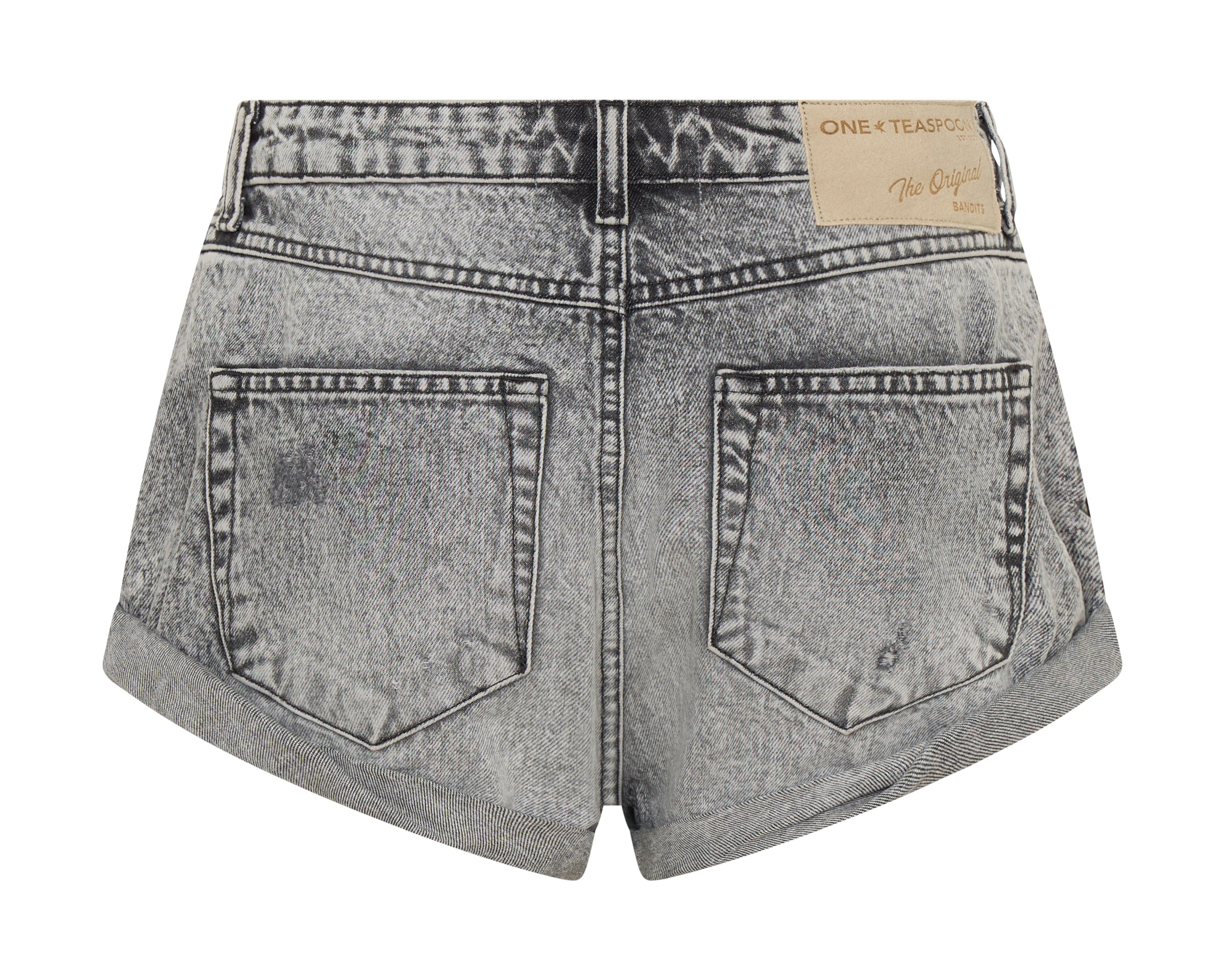 Bandits Low Waist Denim Shorts - Soft Grey
