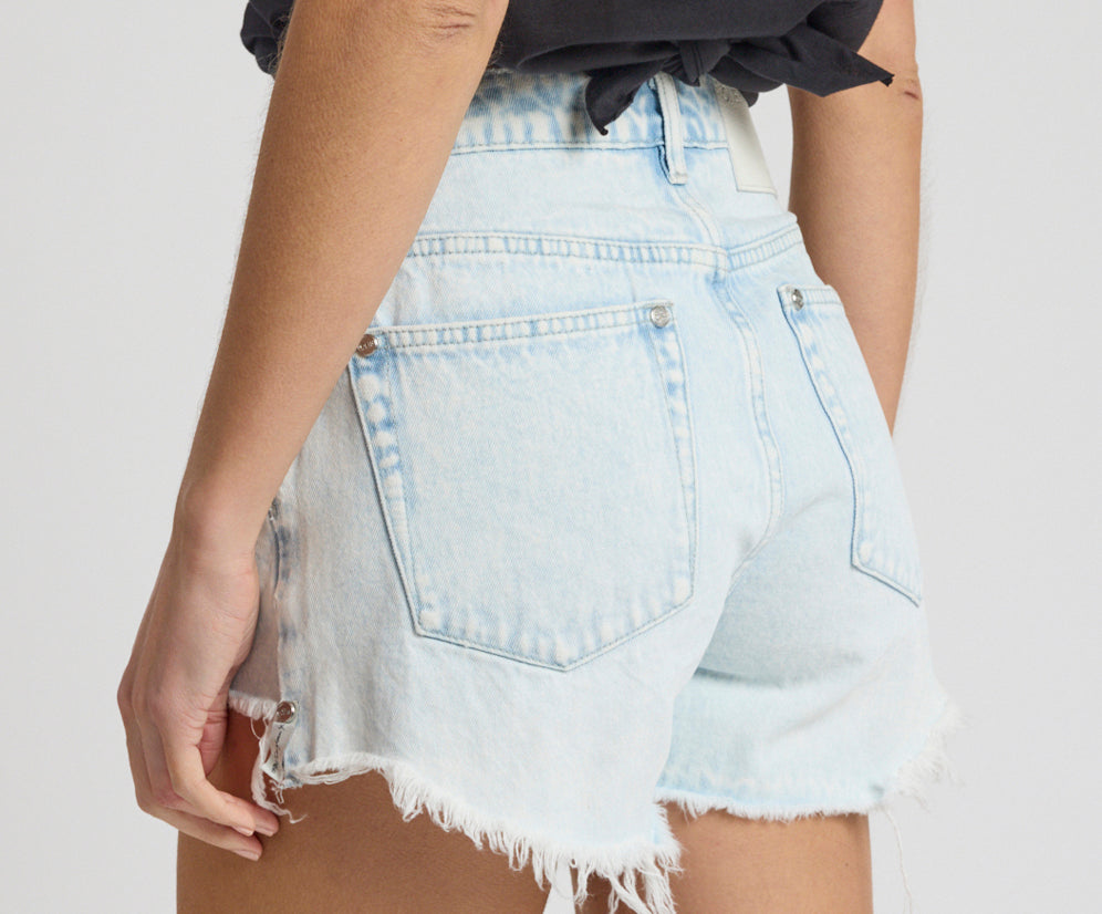 Bonitas High Waist Denim Shorts - Beach Blue