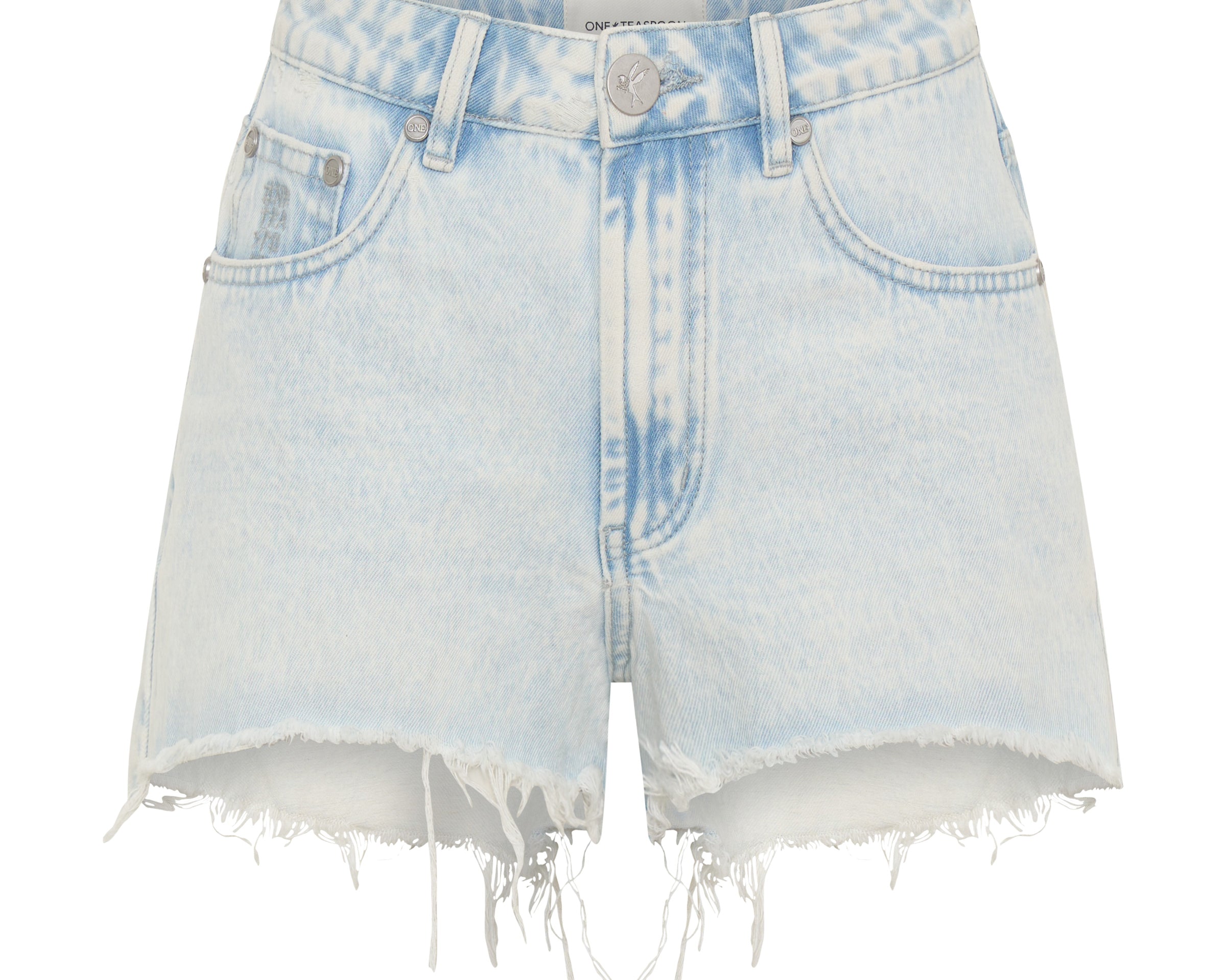 Bonitas High Waist Denim Shorts - Beach Blue